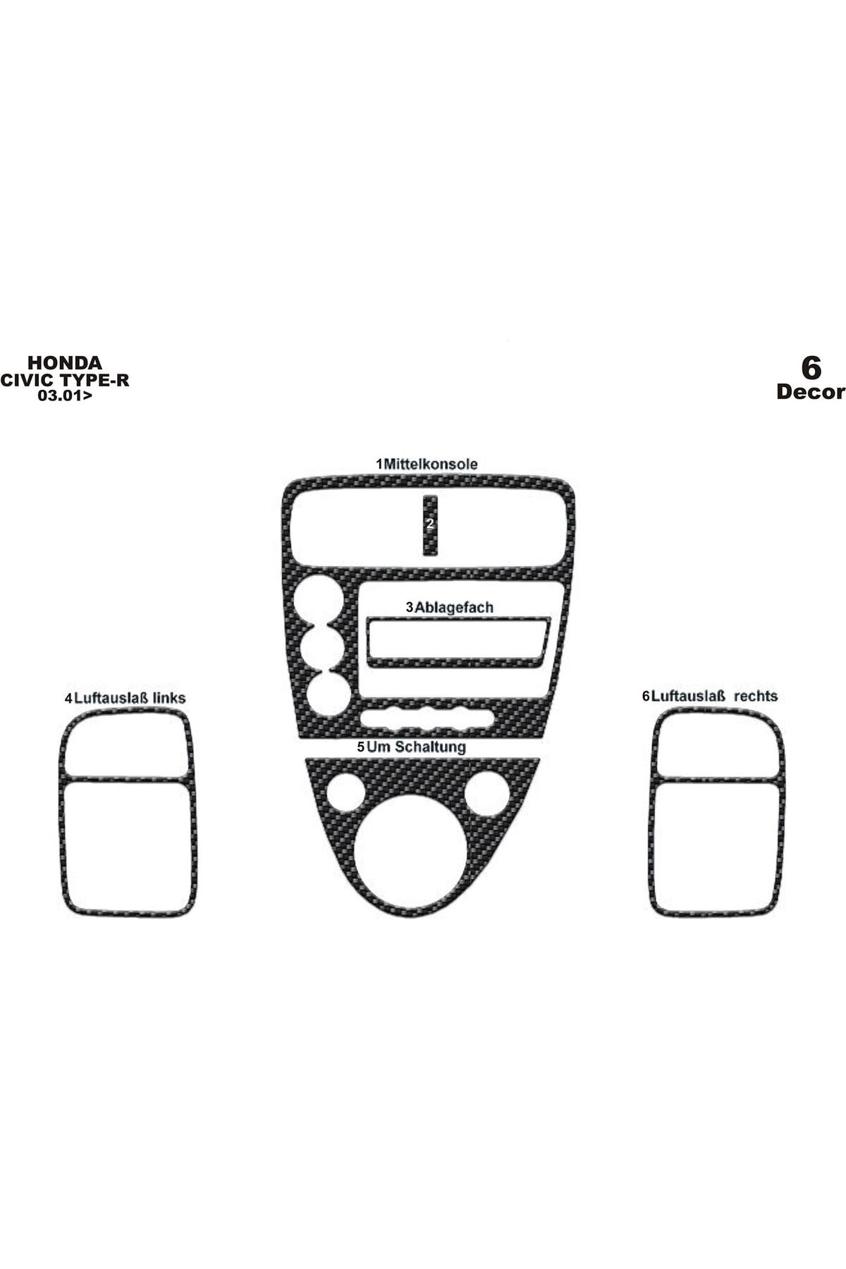 meriç cockpit design Meriç ® Honda Civic Type R Front Torpedo Trim ...