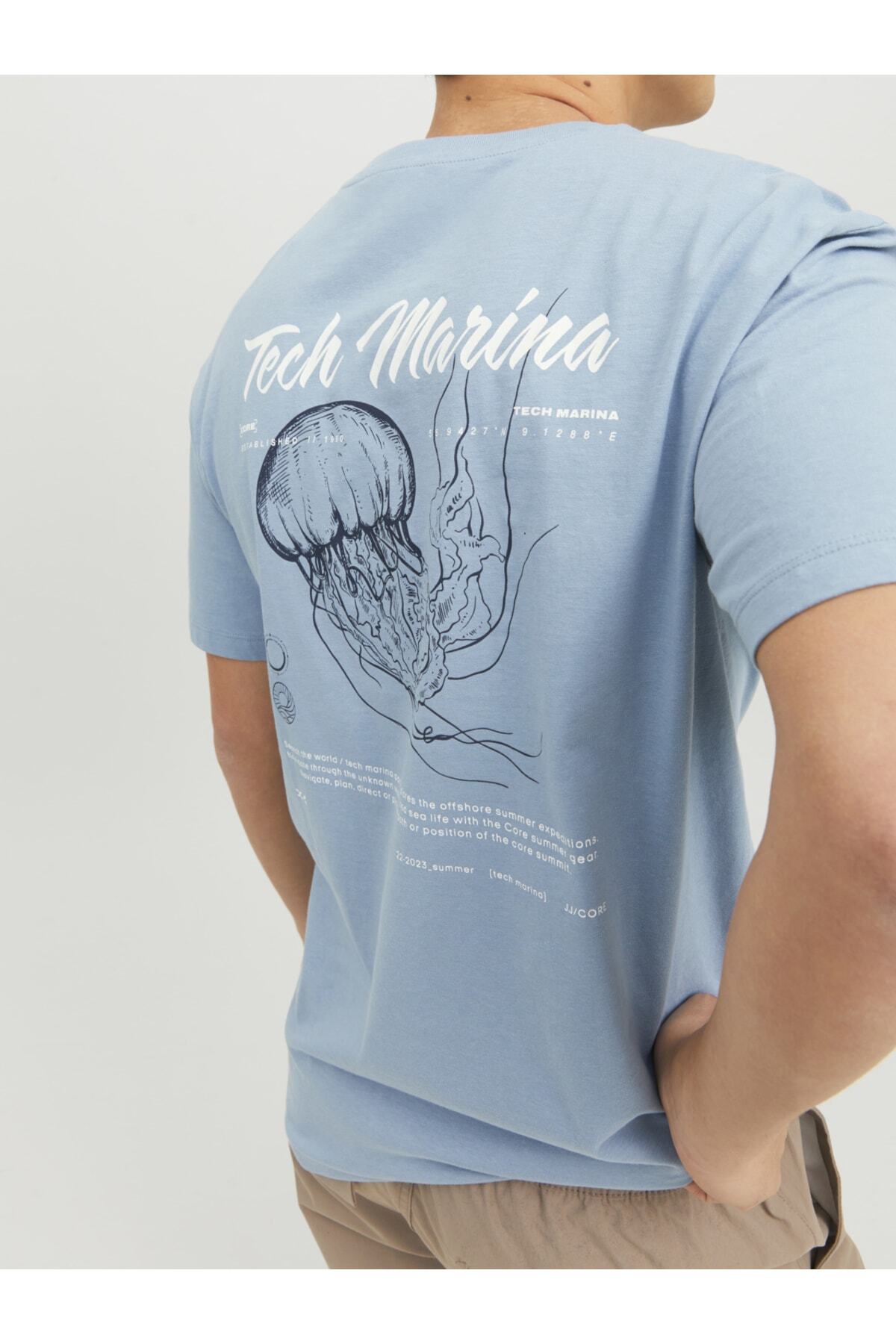 تیشرت مردانه آبی جک اند جونز | 12235245 اورجینال - تصویر 7