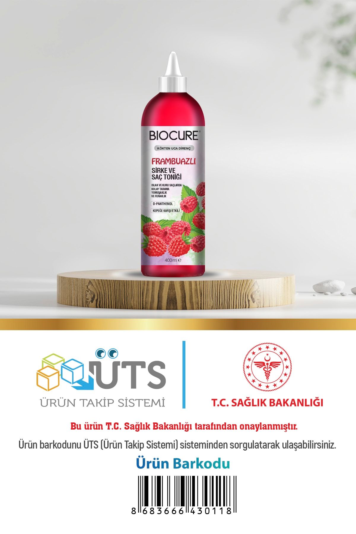 Biocure-Raspberry Vinegar and Hair Tonic 400 Ml 2