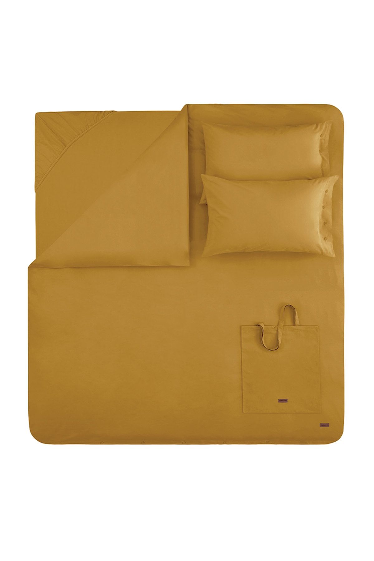 Yataş-Plain Double Ranforce Washable Duvet Cover Set - Safran 4