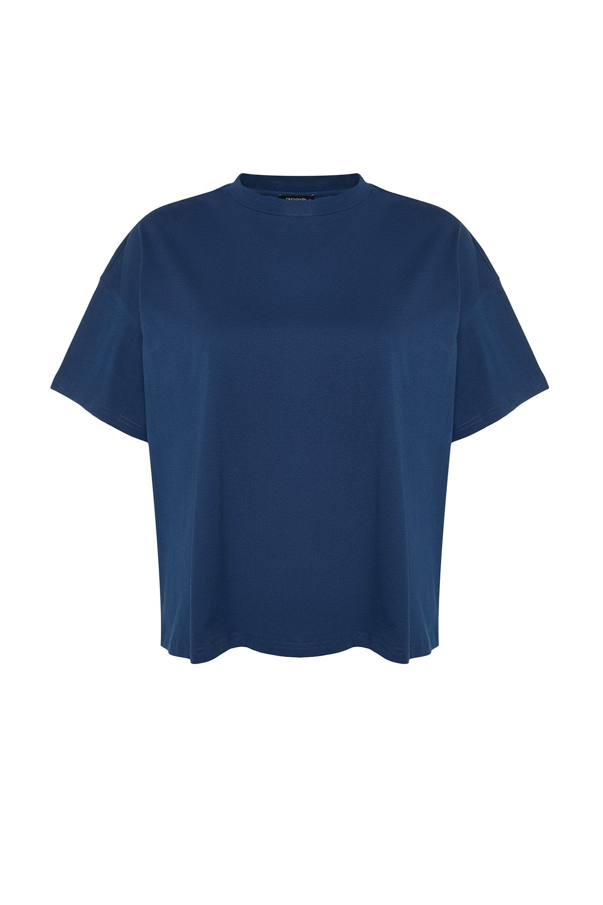 Trendyol Curve Große Größen in T-Shirt Dunkelblau Oversized