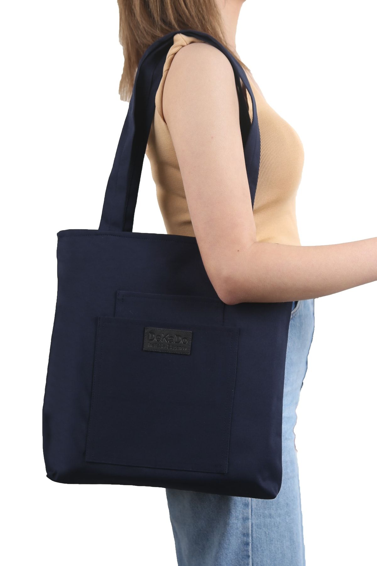 Navy blue canvas tote bag new arrivals