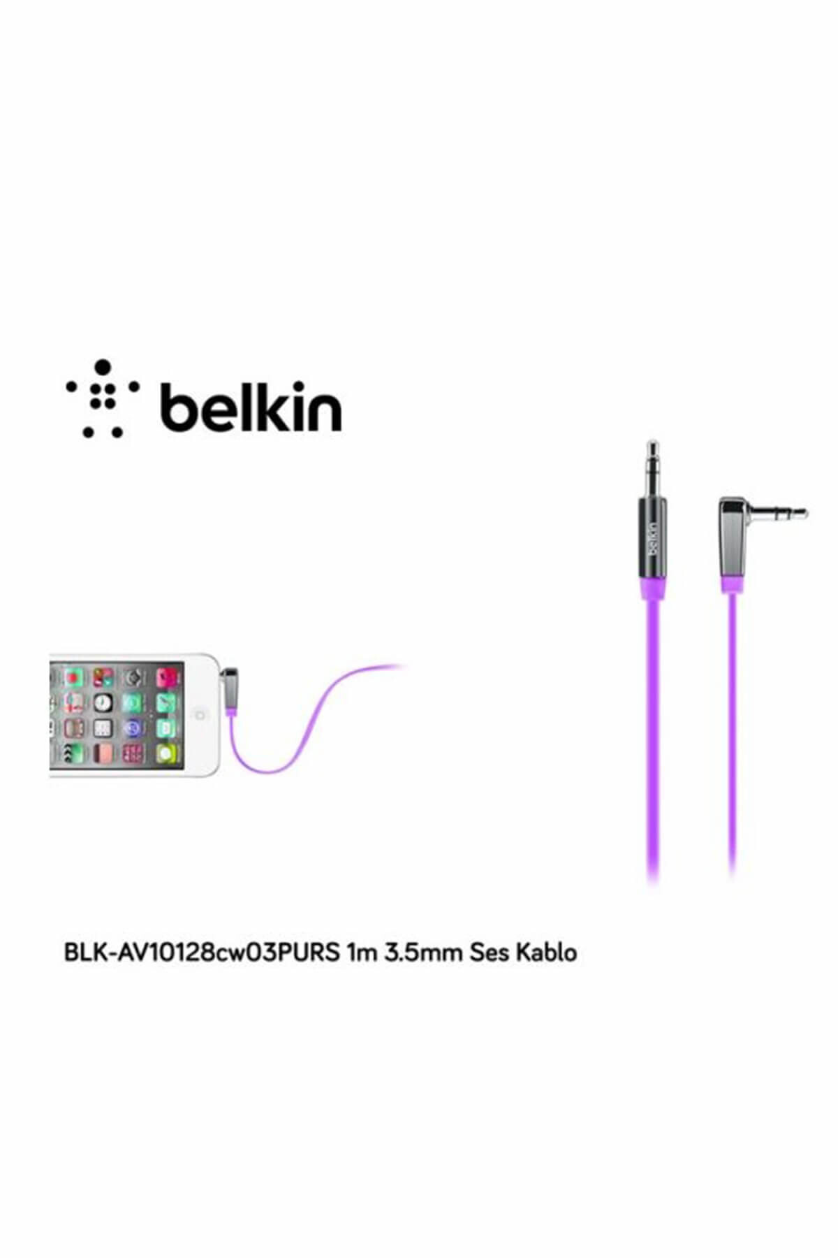 Blk-av10128cw03purs 1m 3.5mm Ses Kablo