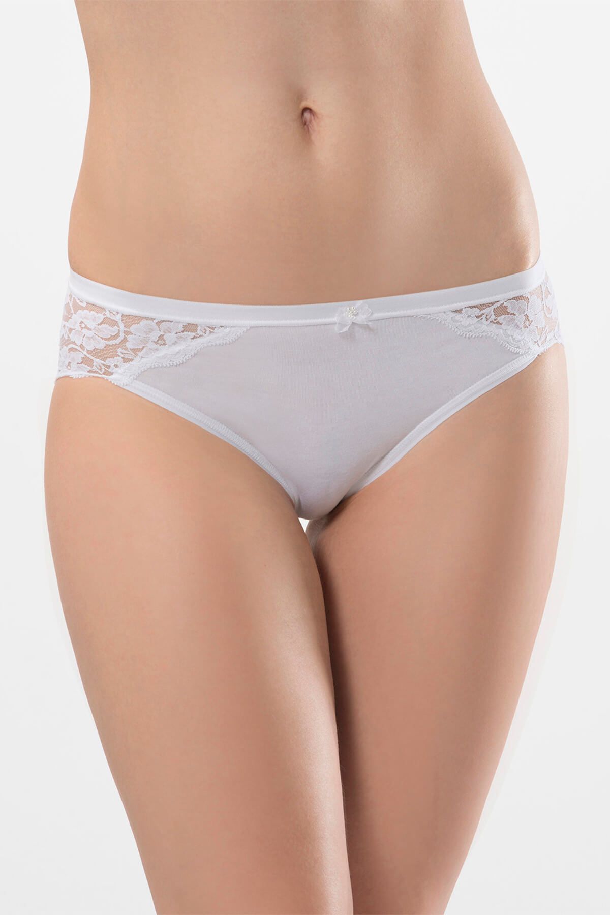 TÜREN-956 Chiloți de bikini din bumbac și lycra pentru femei, pachet de 2 2