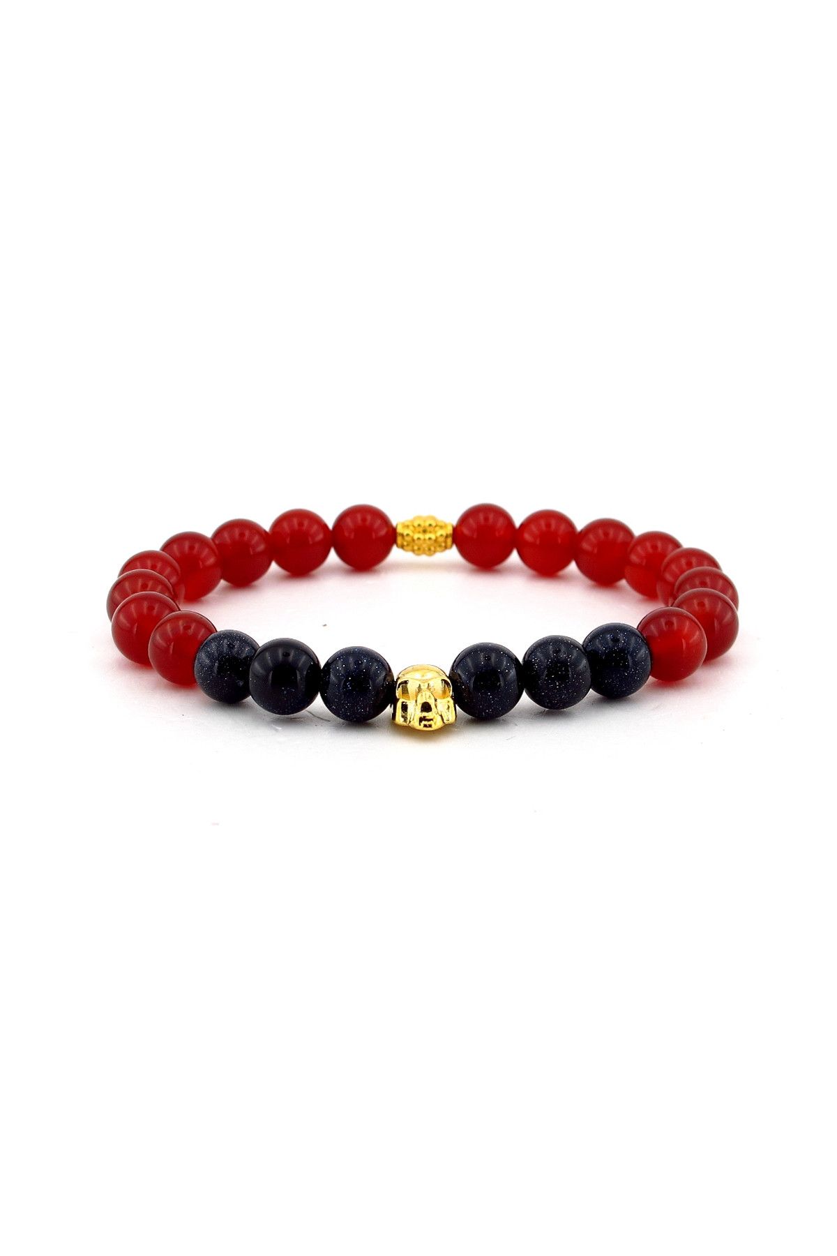 Solfera-Men's Agate And Star Stone Bracelet Skull B602 1