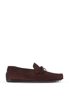 Hakiki Süet Kahverengi Loafer Erkek Loafer 01647MKHVC01