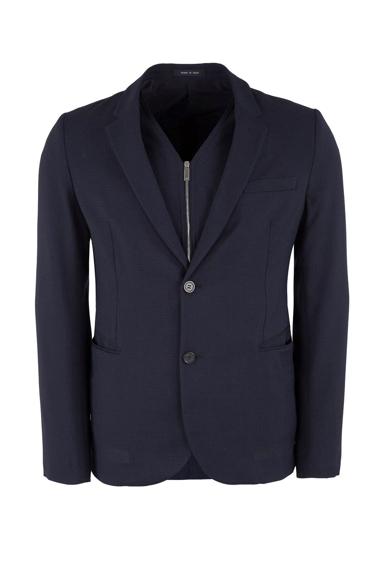 Armani coat blue on sale