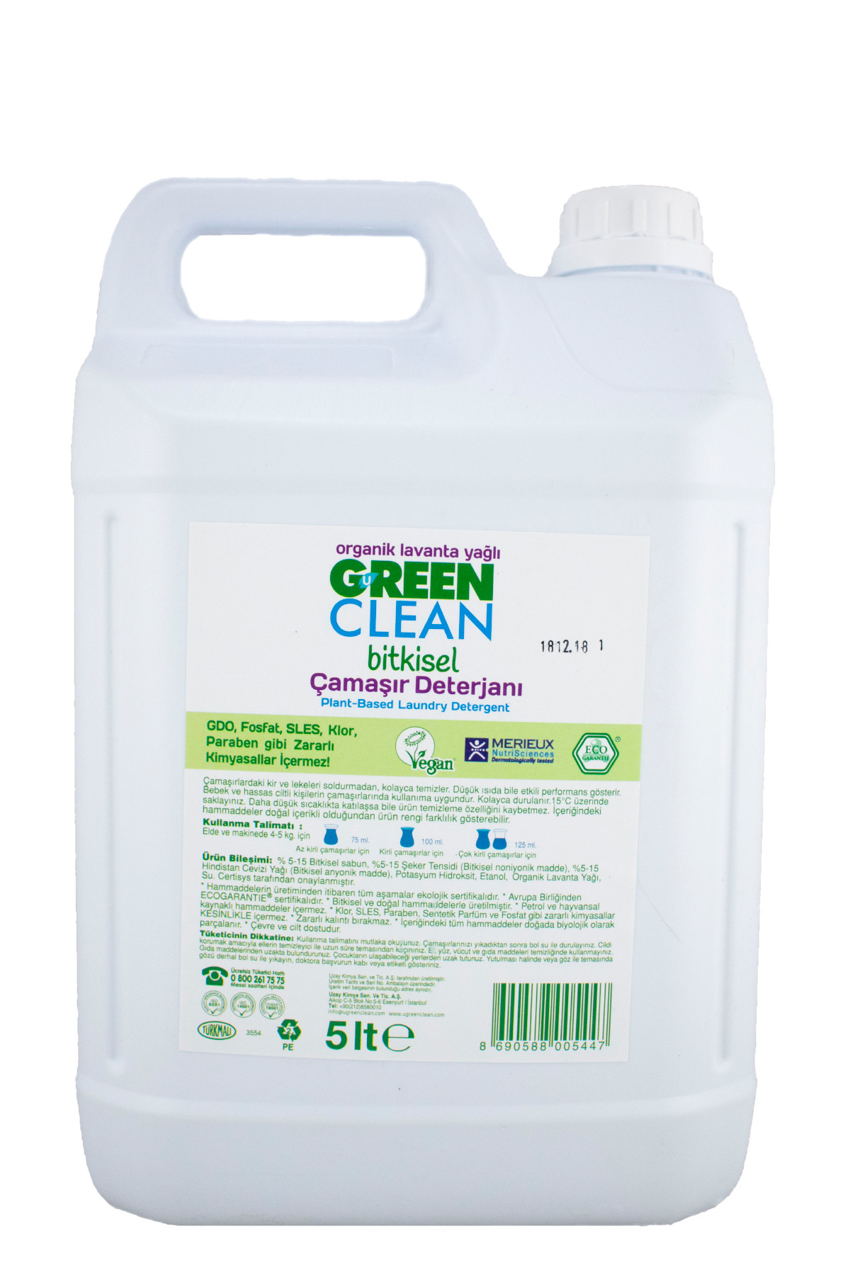 U Green Clean Organik Çamaşır Deterjanı 5000 ml