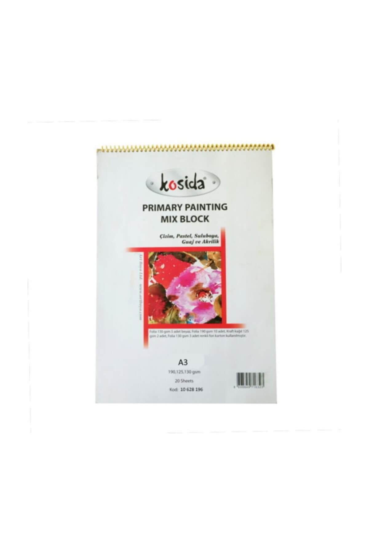 Ponart-Kosida Primary Painting Mix Block Spral A3 Mixed Drawing Book 1