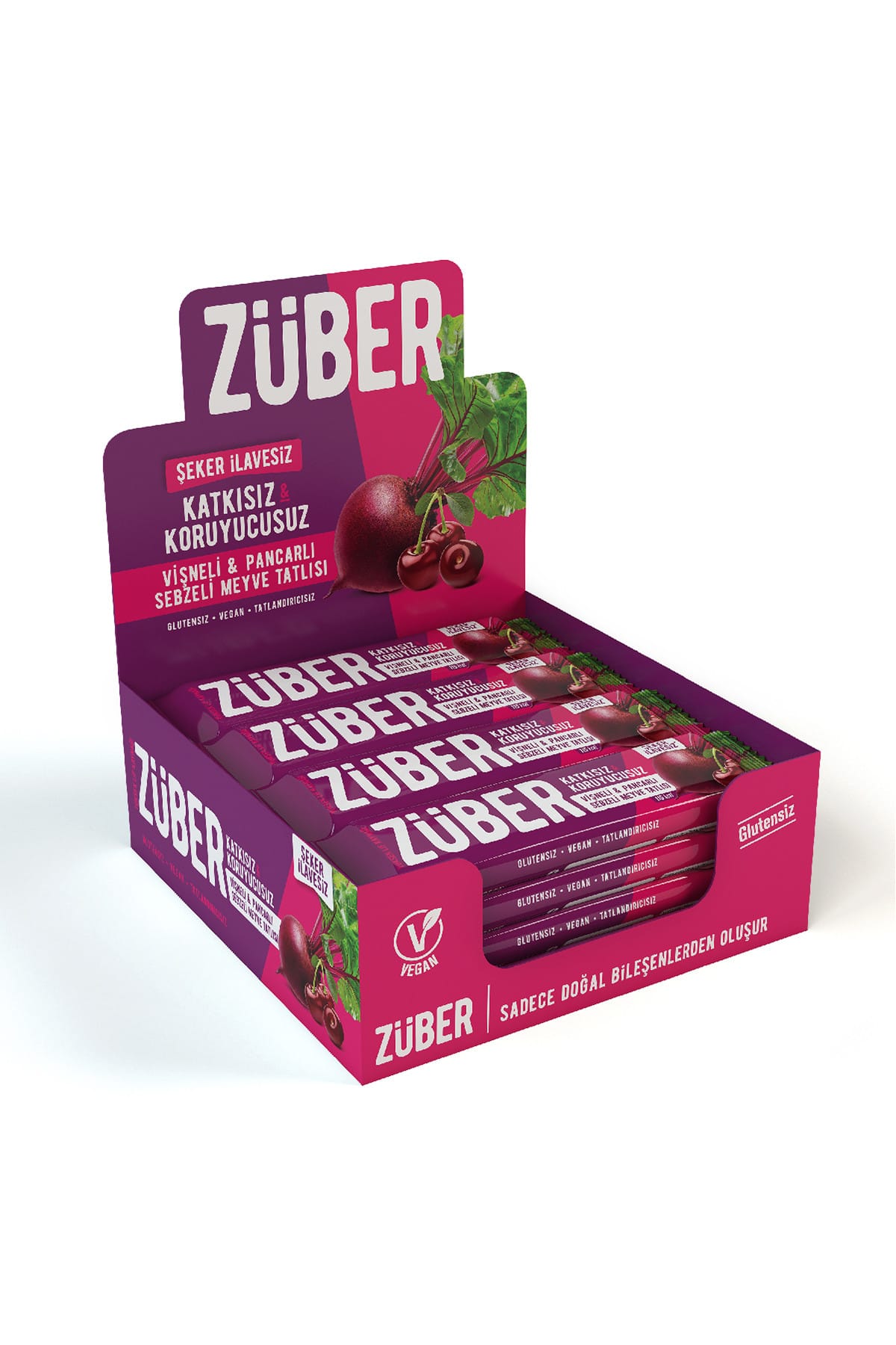 Züber Vişneli ve Pancarlı Sebzeli Meyve Tatlısı -35 gr x 12 Adet
