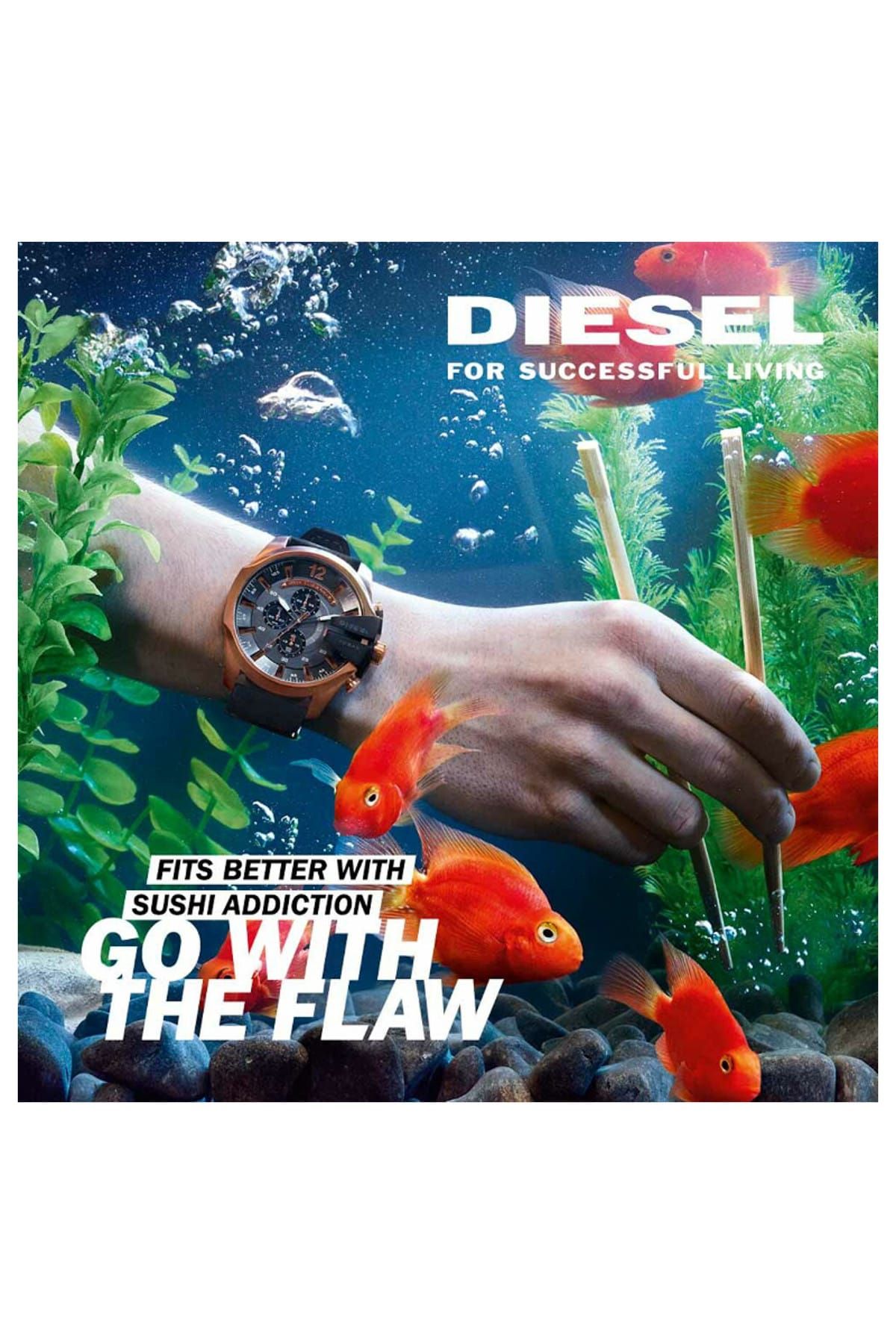 ساعت مچی مردانه دیزل با طراحی مشکی و قاب مسی Diesel
