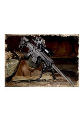 35cmX50cm Ahşap Tablo Sniper Askeri Silah yatık-3350-35-50