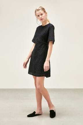 Mudo Kadin Siyah Dantel Detayli A Form Elbise 326012 Fiyati Yorumlari Trendyol