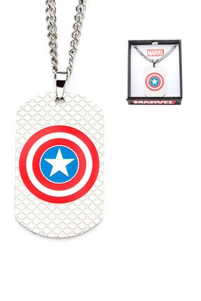 Marvel Paslanmaz Çelik Captain America Logo Künye Zincir Kolye 634746784551
