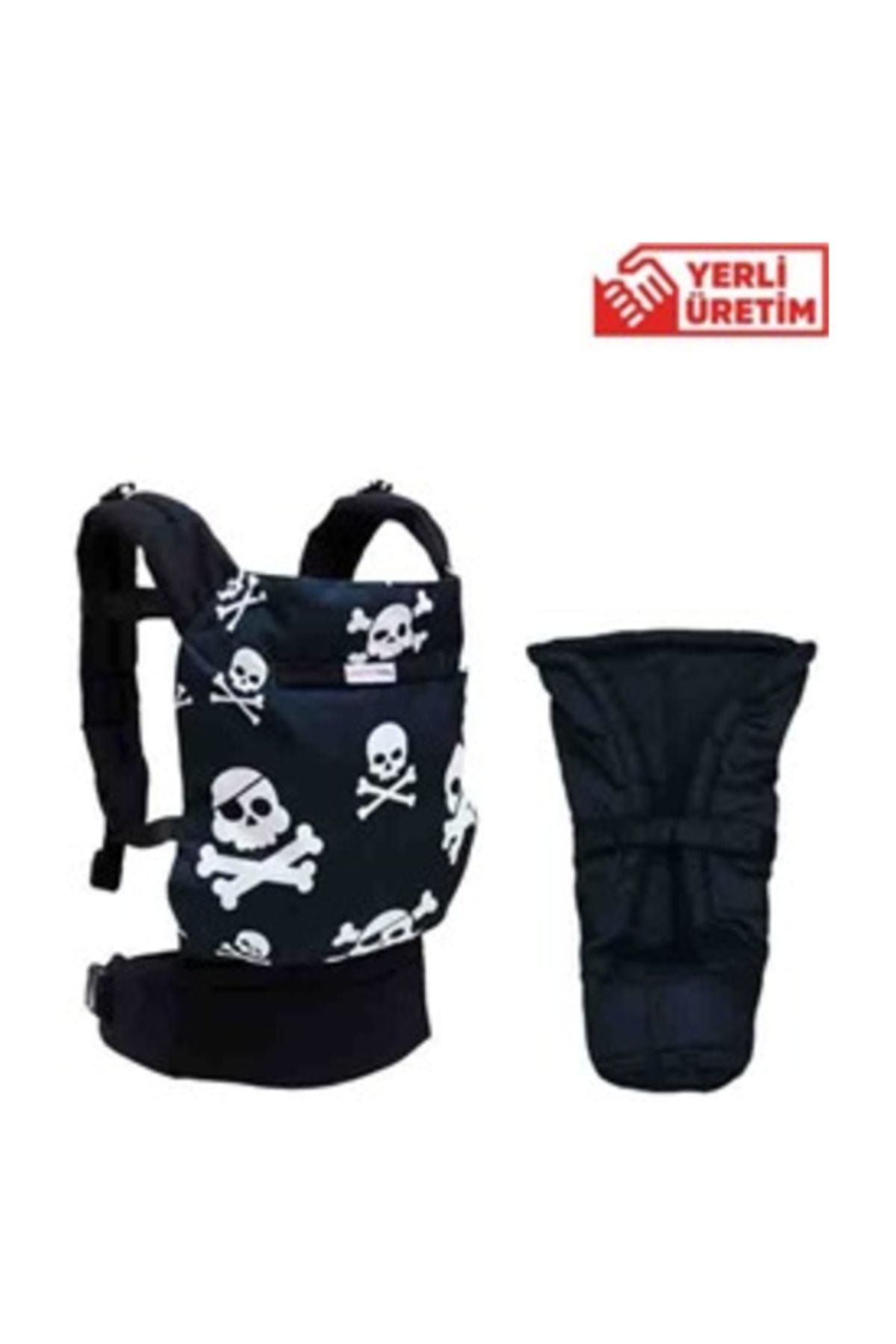 SolomomBaby - Kurukafalar Ergonomik Kanguru Desenli Yenidoğan Set (0-4 Yaş)