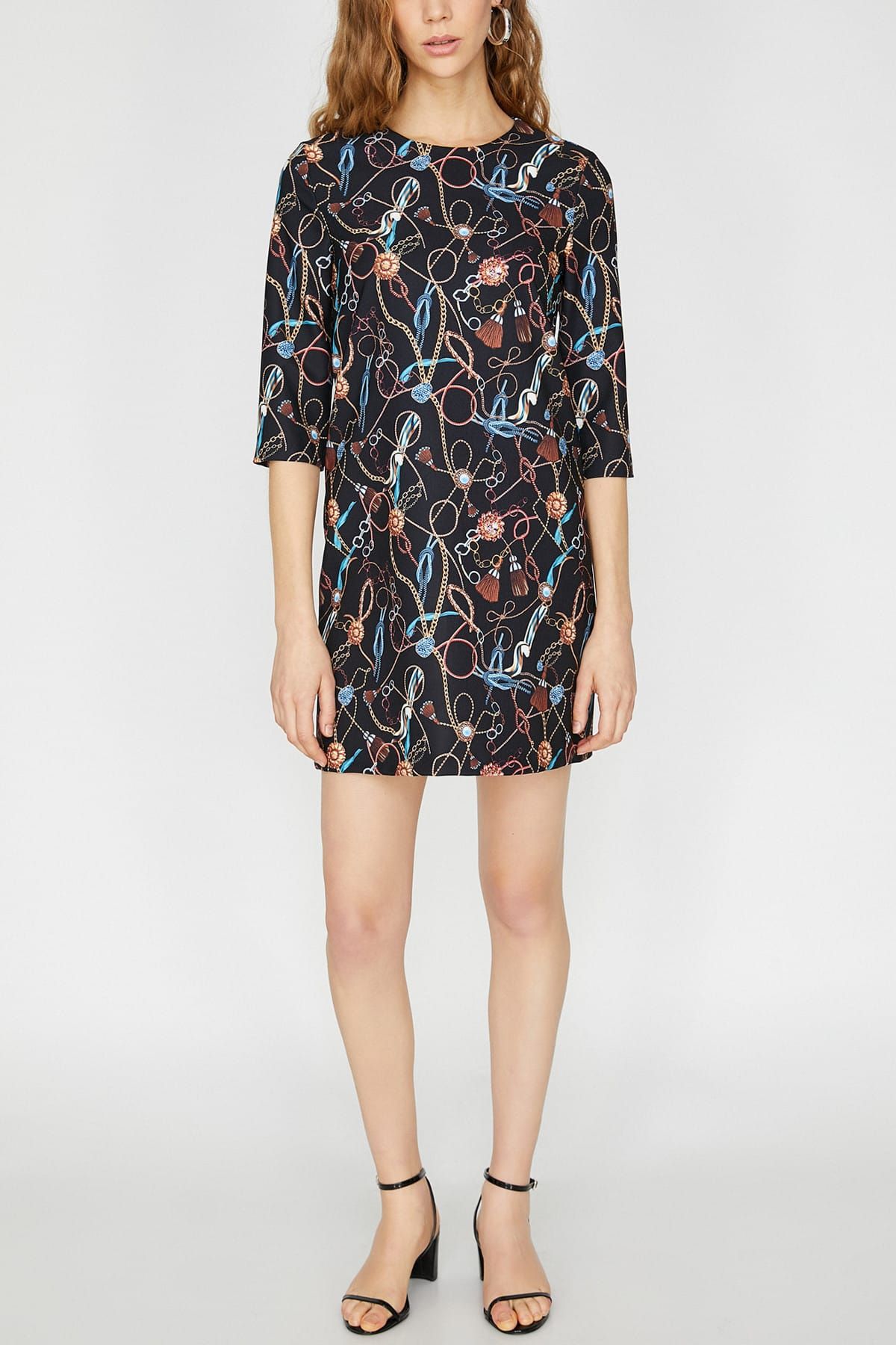 Koton-Rochie de damă neagră cu model 9YAF80791FW 8