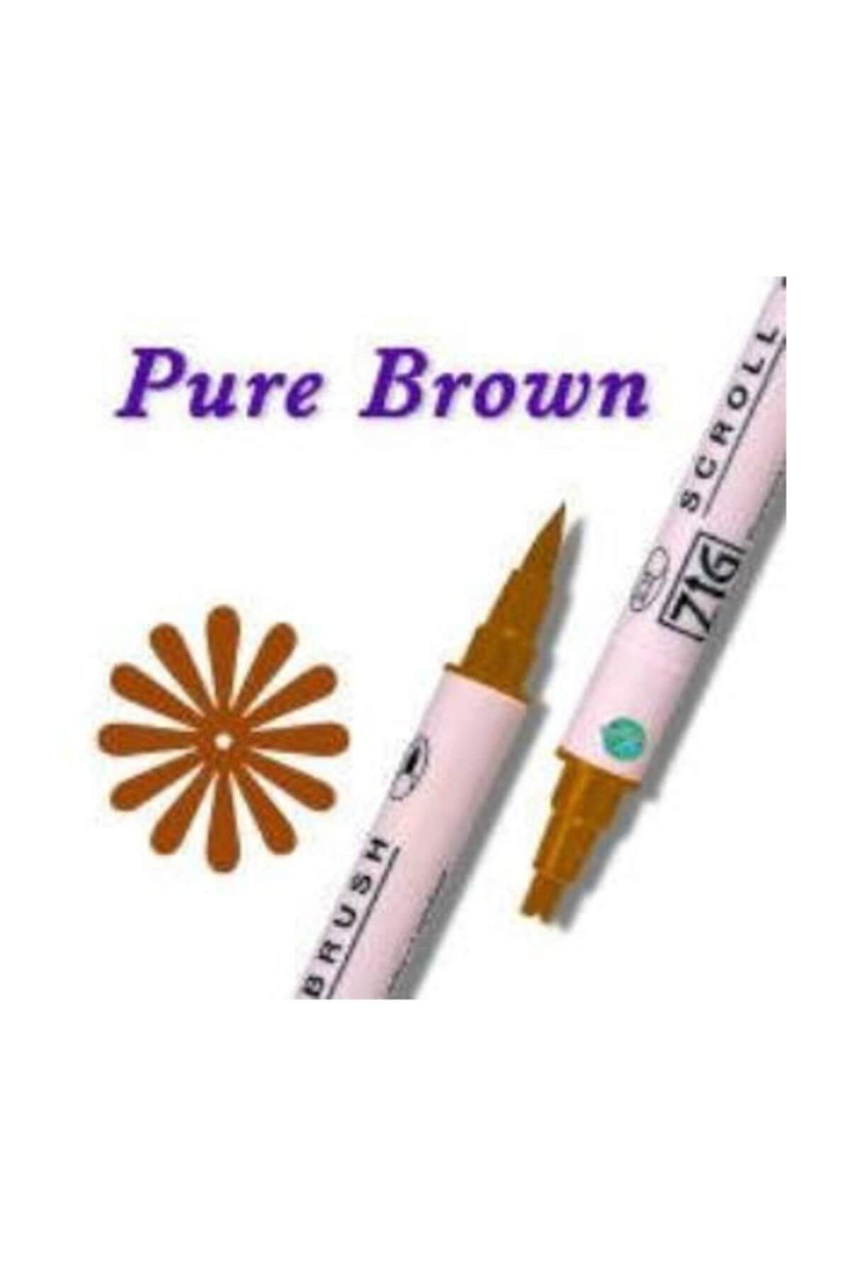 Zig-Scroll & Brush Double Line and Brush Tip Calligraphy and Shading Pen 060 Pure Brown 4