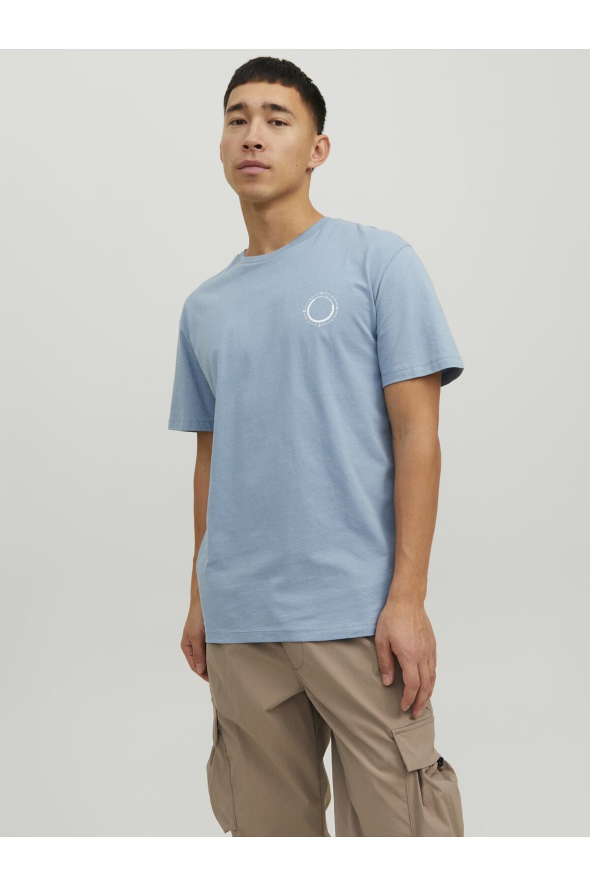 تیشرت مردانه آبی جک اند جونز | 12235245 اورجینال - تصویر 2