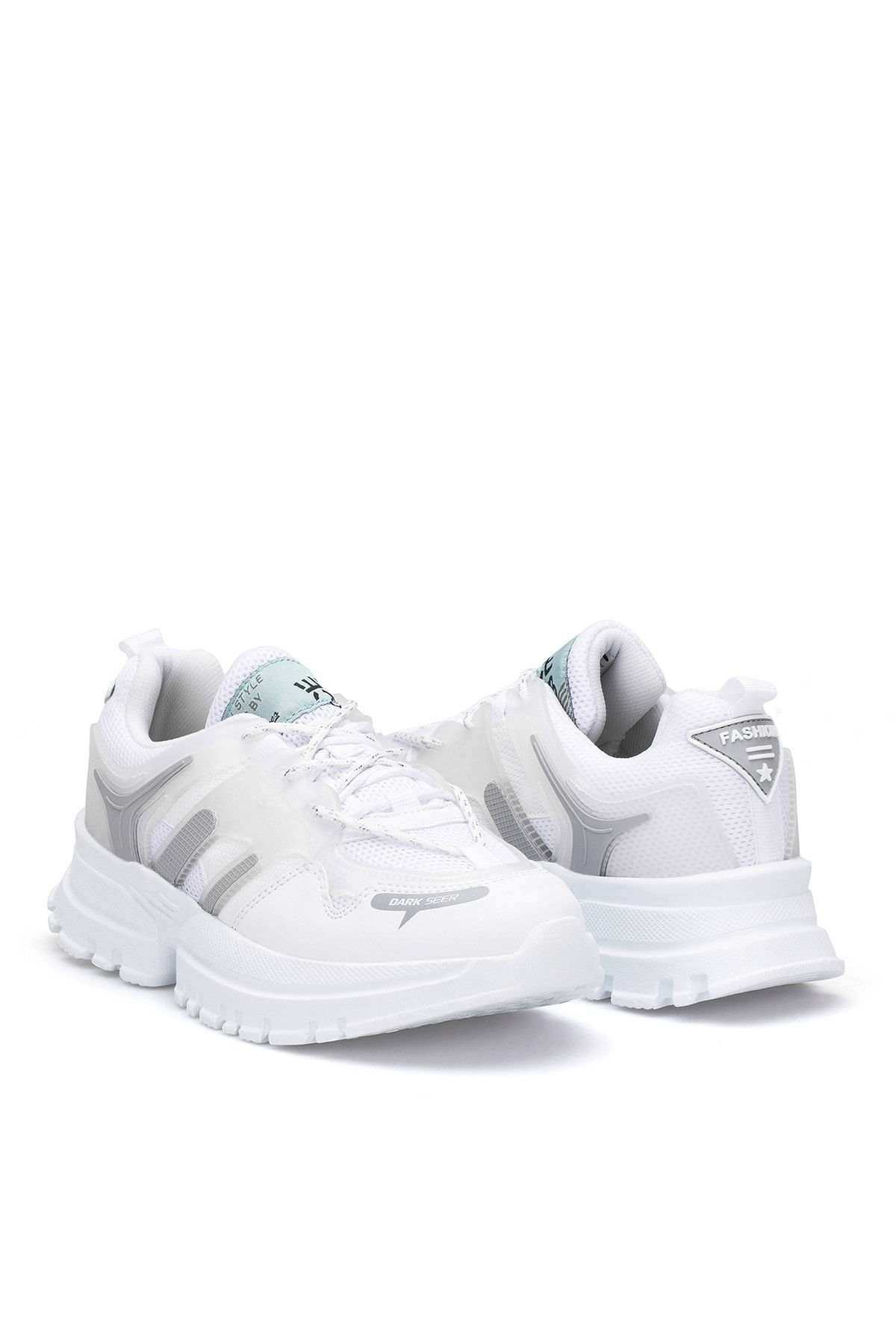 DARK SEER-Ganz weißer Damen-Sneaker 5