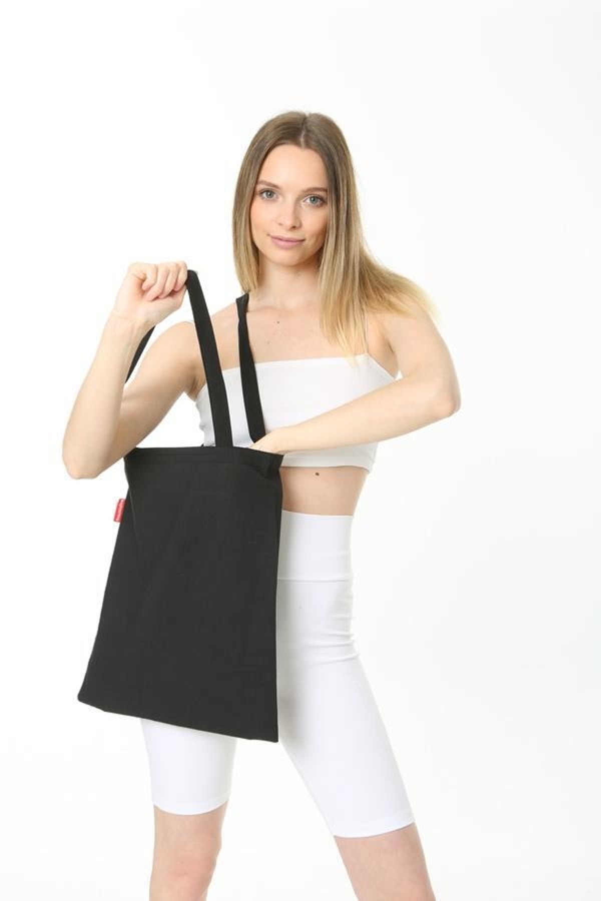 Serkan Çanta Bez Çanta Atölyesi  Siyah Bez Çanta 38*42 Omuz Askılı - Görsel 4