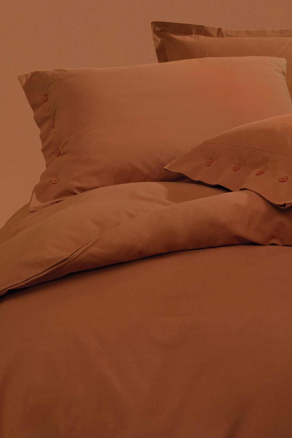Yataş-Plain Single Ranforce Washable Duvet Cover Set - Tile 2
