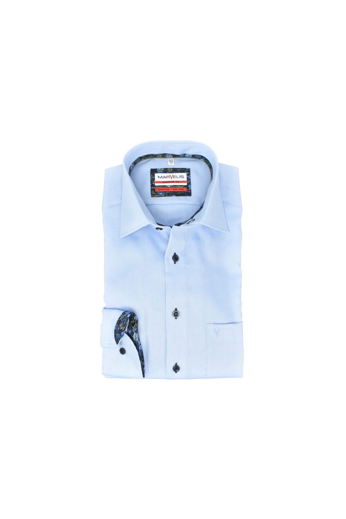 Marvelis Hemd Blau Regular Fit Fast ausverkauft