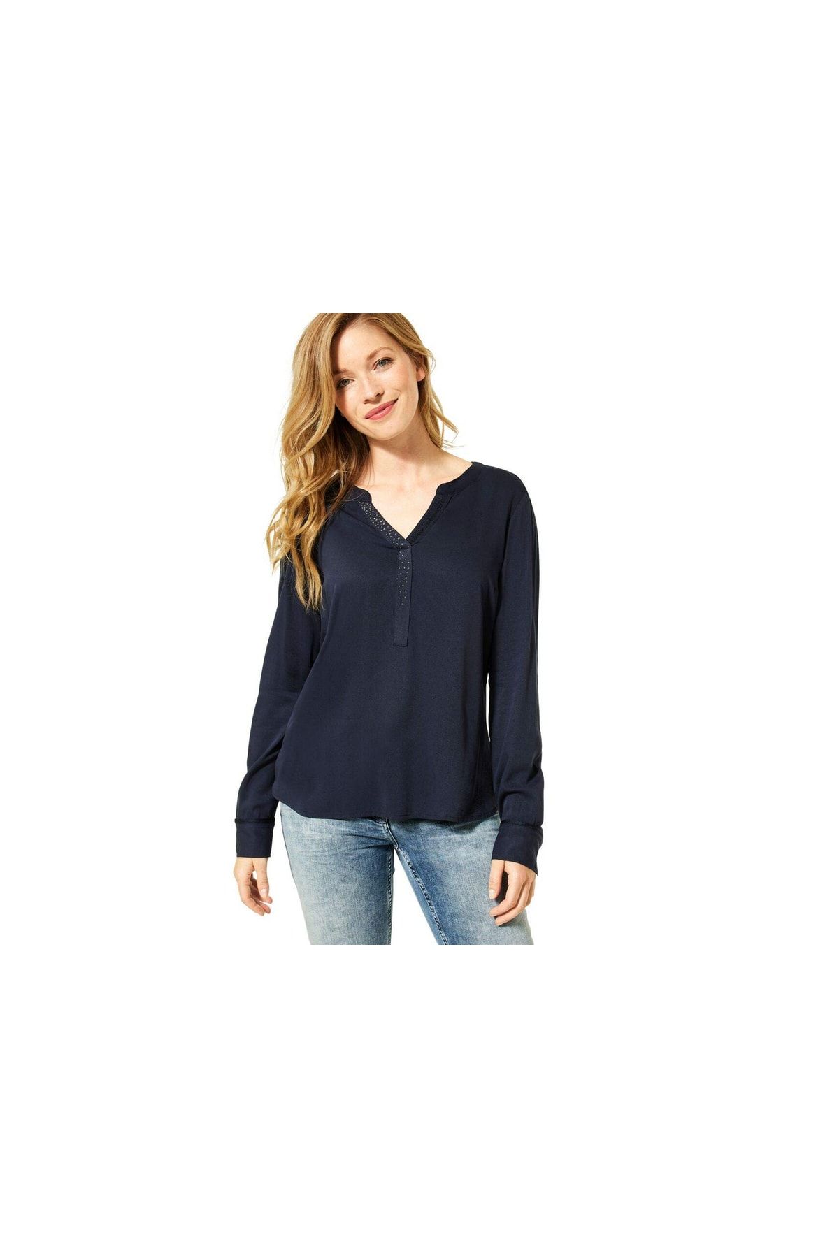 CECILIE COPENHAGEN Bluse Blau Regular Fit Fast ausverkauft