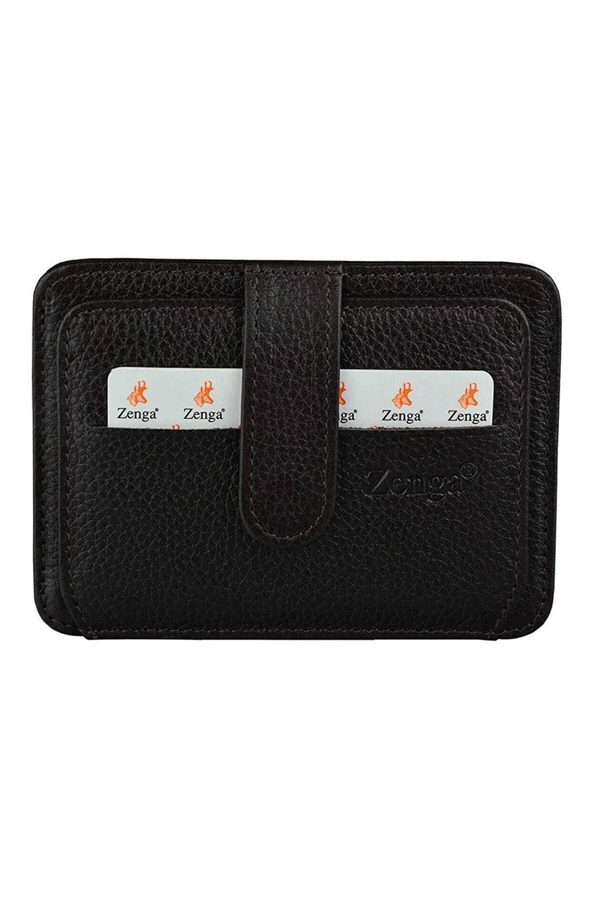 Zenga-Brown Genuine Leather Card Holder 1