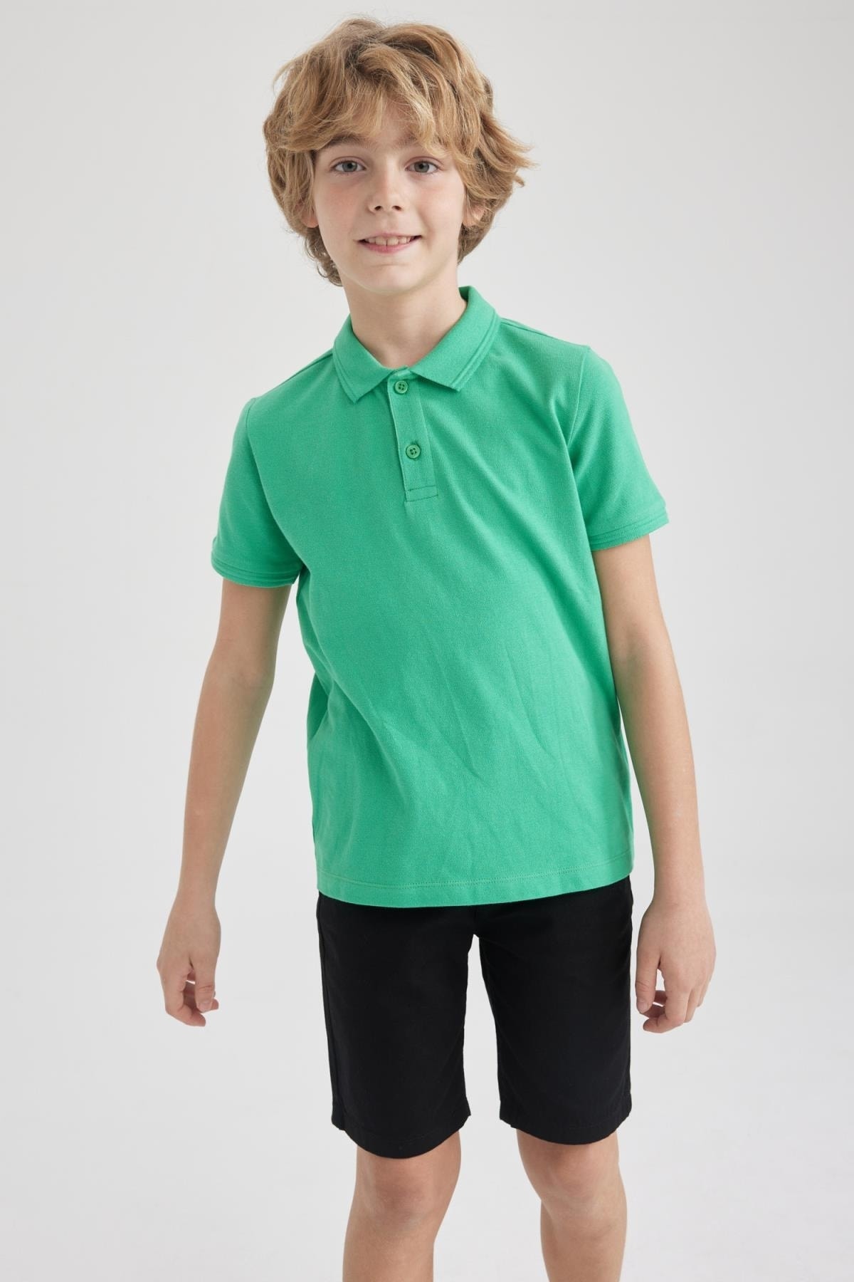 DeFacto Poloshirt Grün Regular Fit