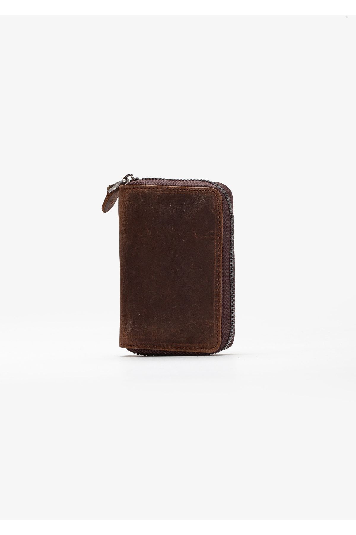 کیف پول مردانه و زنانه یونیسکس ARAHI پرنعمت نگهدارنده کارت قهوه چرمی Niki Leather
