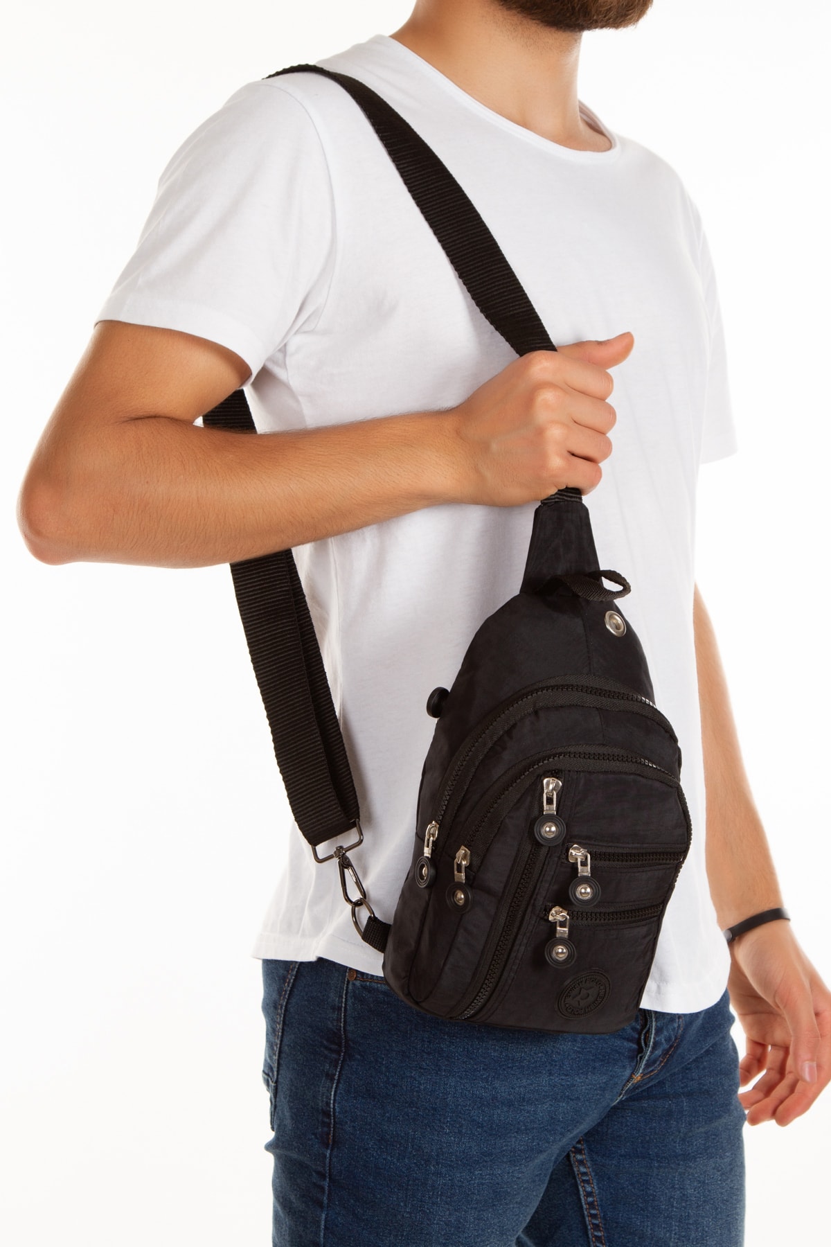 Newish Polo  Unisex Su Geçirmez Kulaklık Usb Çıkışlı Çapraz Askılı Çanta Bel Omuz Ve Göğüs Çanta Günlük Bodybag - Görsel 5