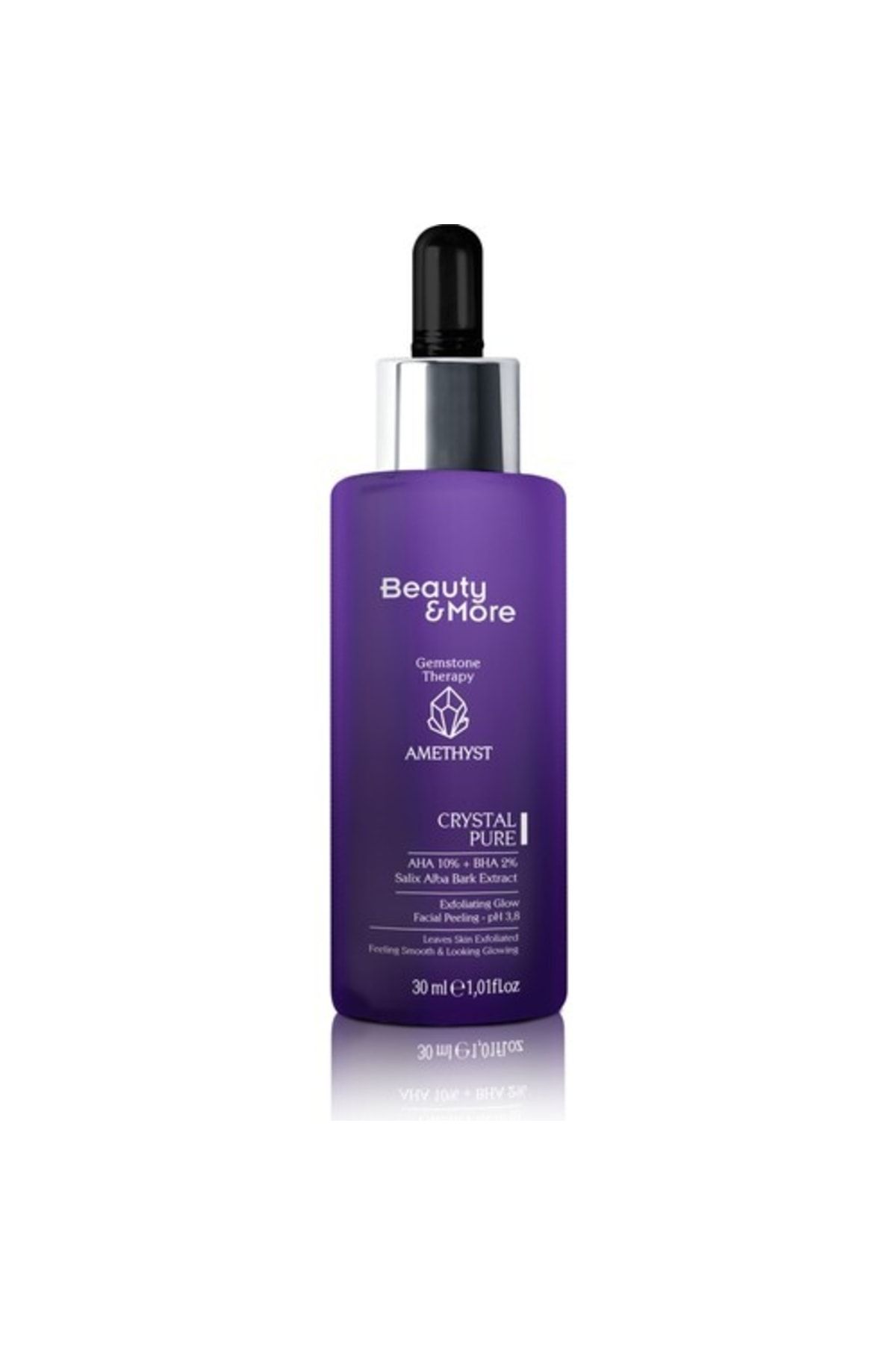 Beauty&more Amethyst Crystal Pure Revitalizing and Skin Tone Equalizing Facial Peeling 30 ml Aha 10% + B BeautyandMore