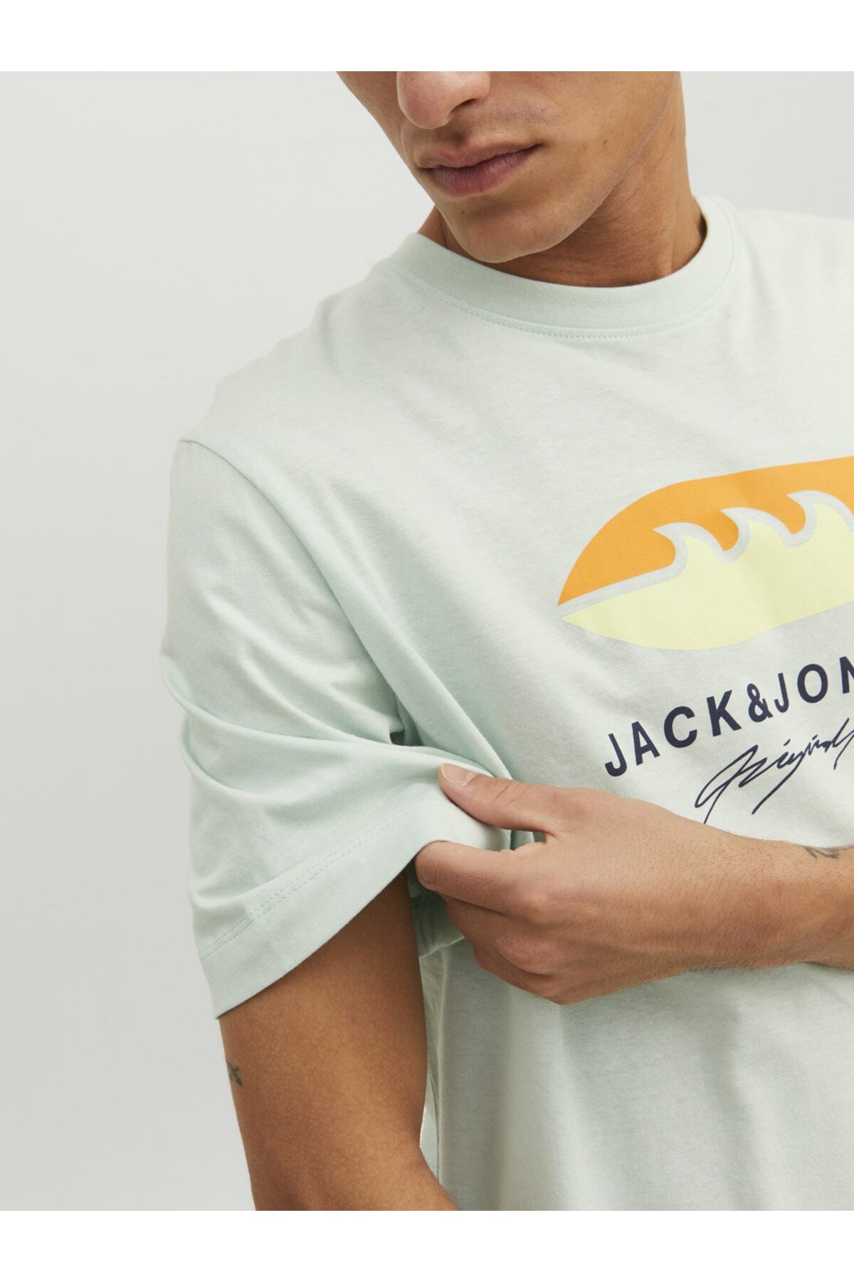 تیشرت مردانه آبی جک اند جونز | 12234214 اورجینال - تصویر 6