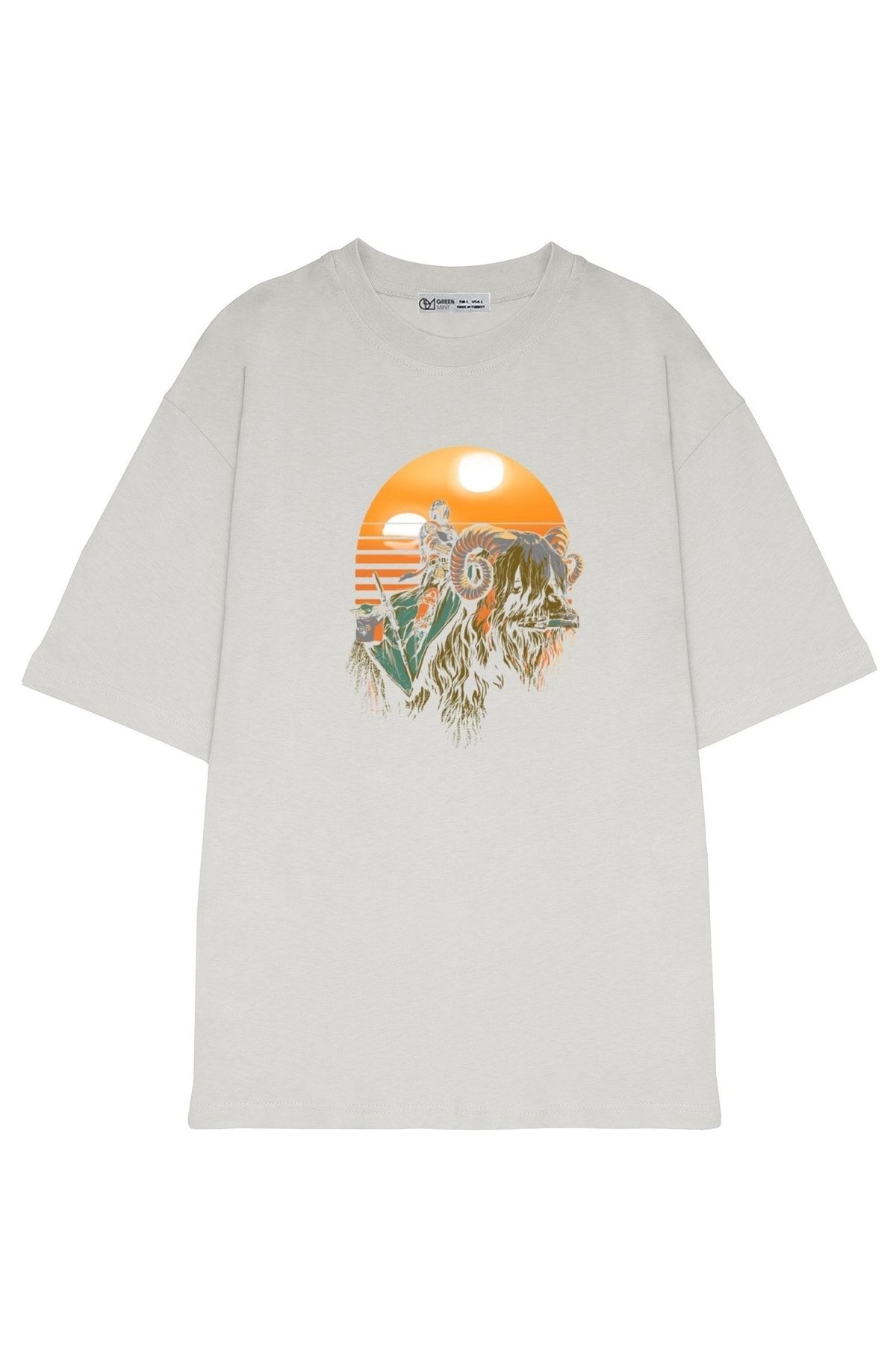 GreenMint Tricou Oversize Unisex Star Wars Mandalorian Bantha Riders Unisex - XL