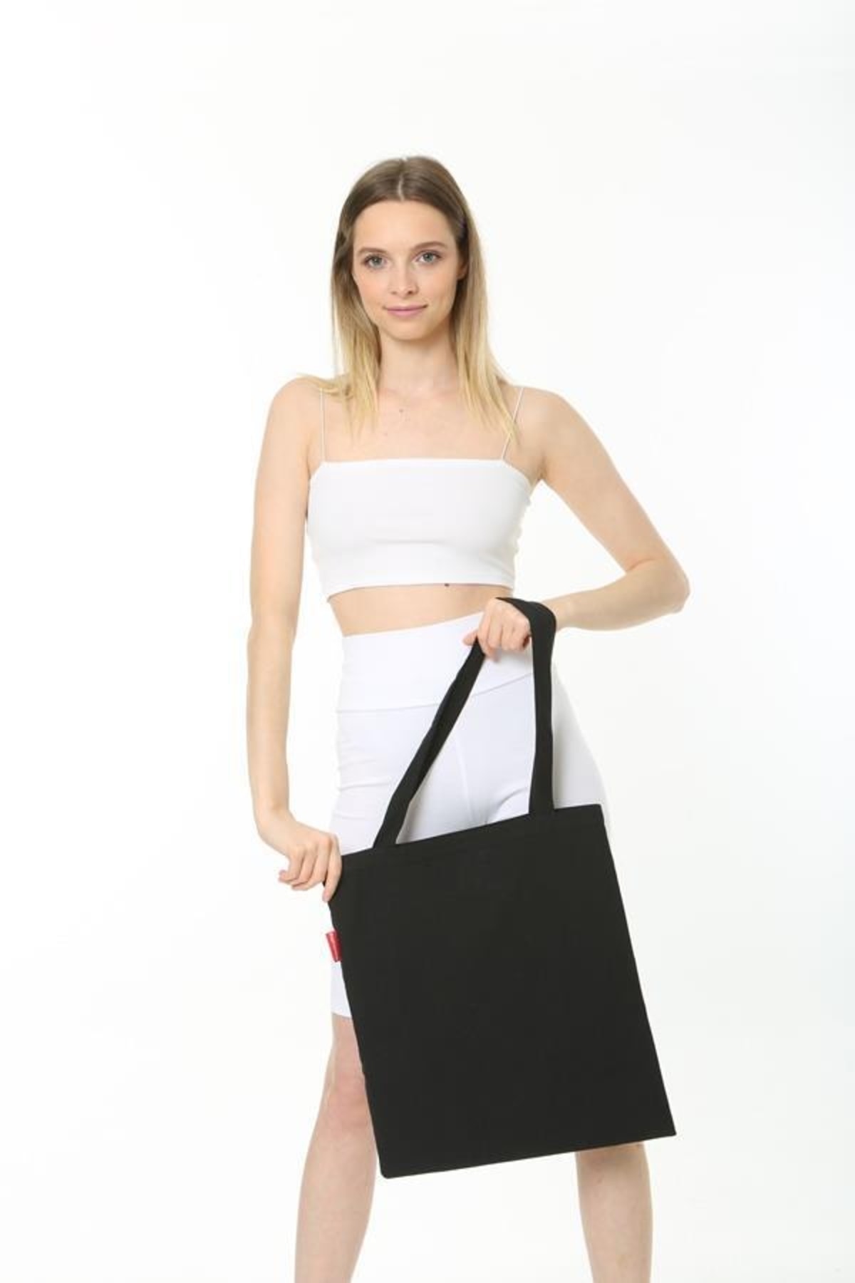 Serkan Çanta Bez Çanta Atölyesi  Siyah Bez Çanta 38*42 Omuz Askılı - Görsel 2