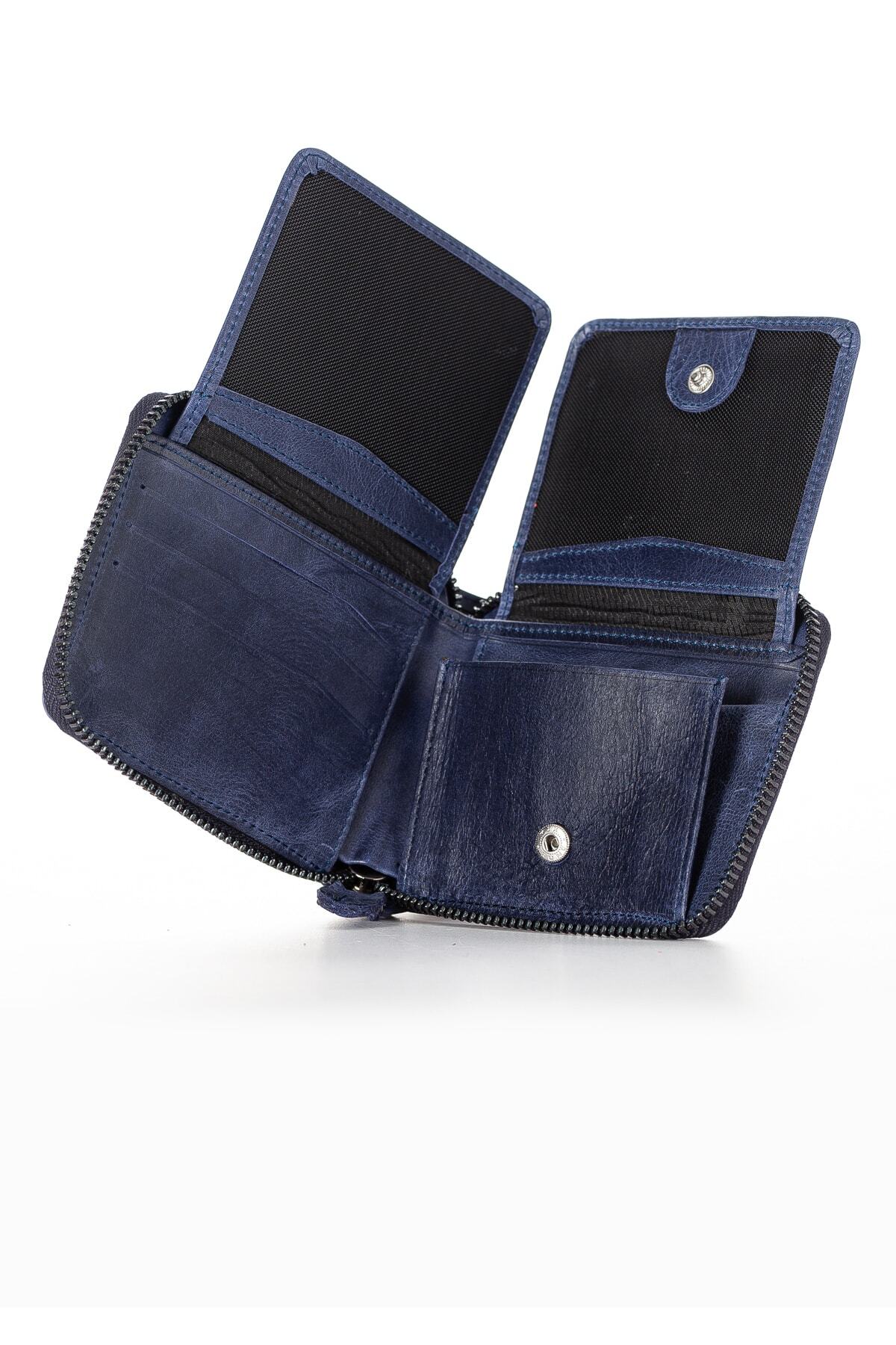 کیف پول مردانه آبی Niki Leather | Kod-281 اورجینال - تصویر 3