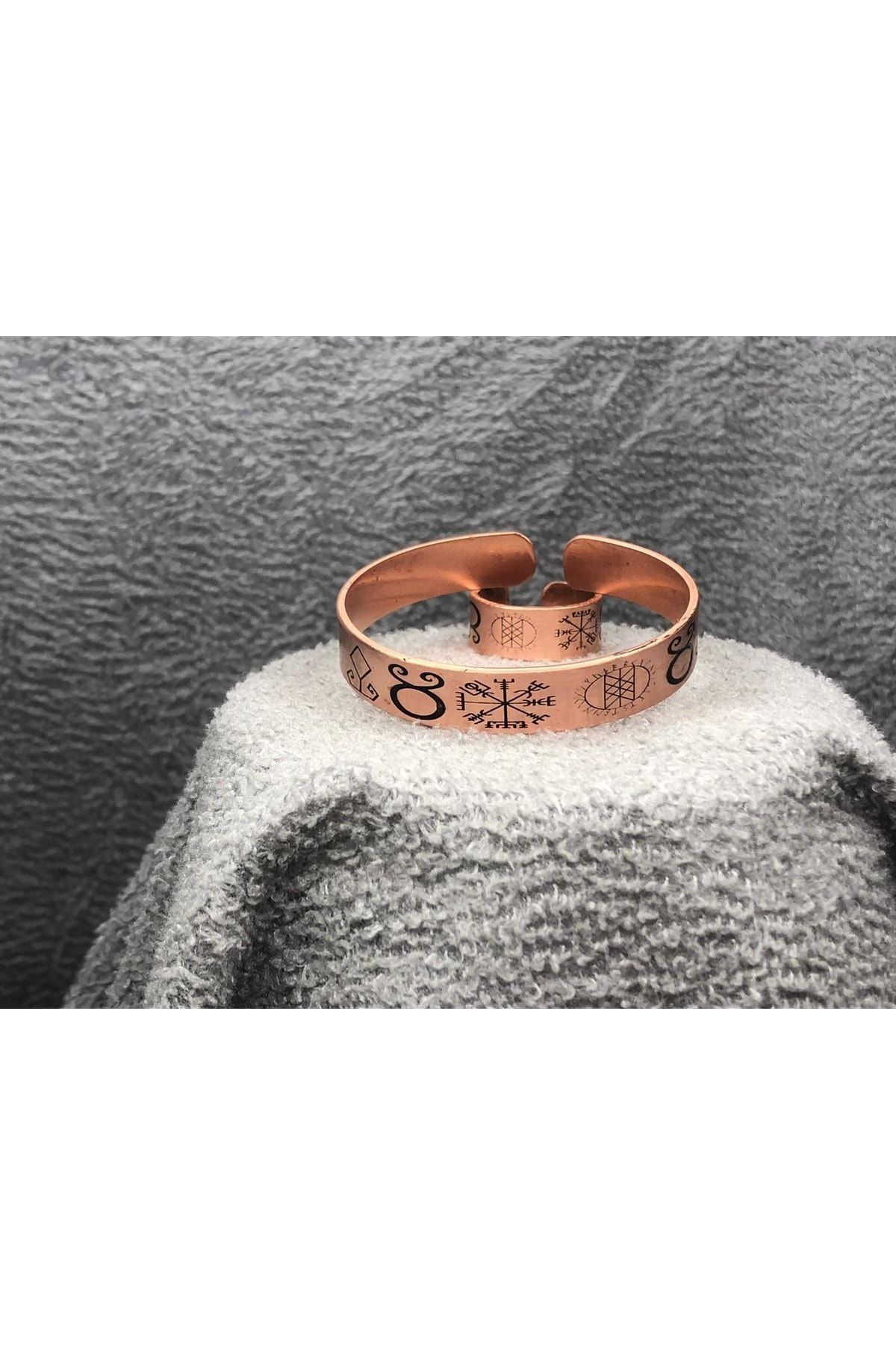 PenguinRing 100% Pure Copper Rows of Courage, Success, Luck, Health,  Control Rune Unisex Bracelet and Ring Set - Trendyol