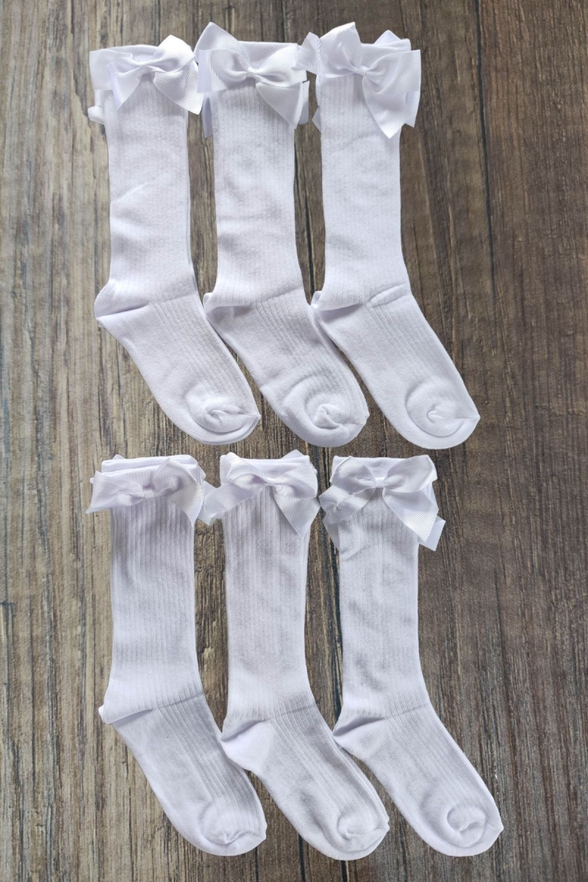 Leement socks Girl s 6 Pairs of Accessory Bow Cotton Knee Cuff