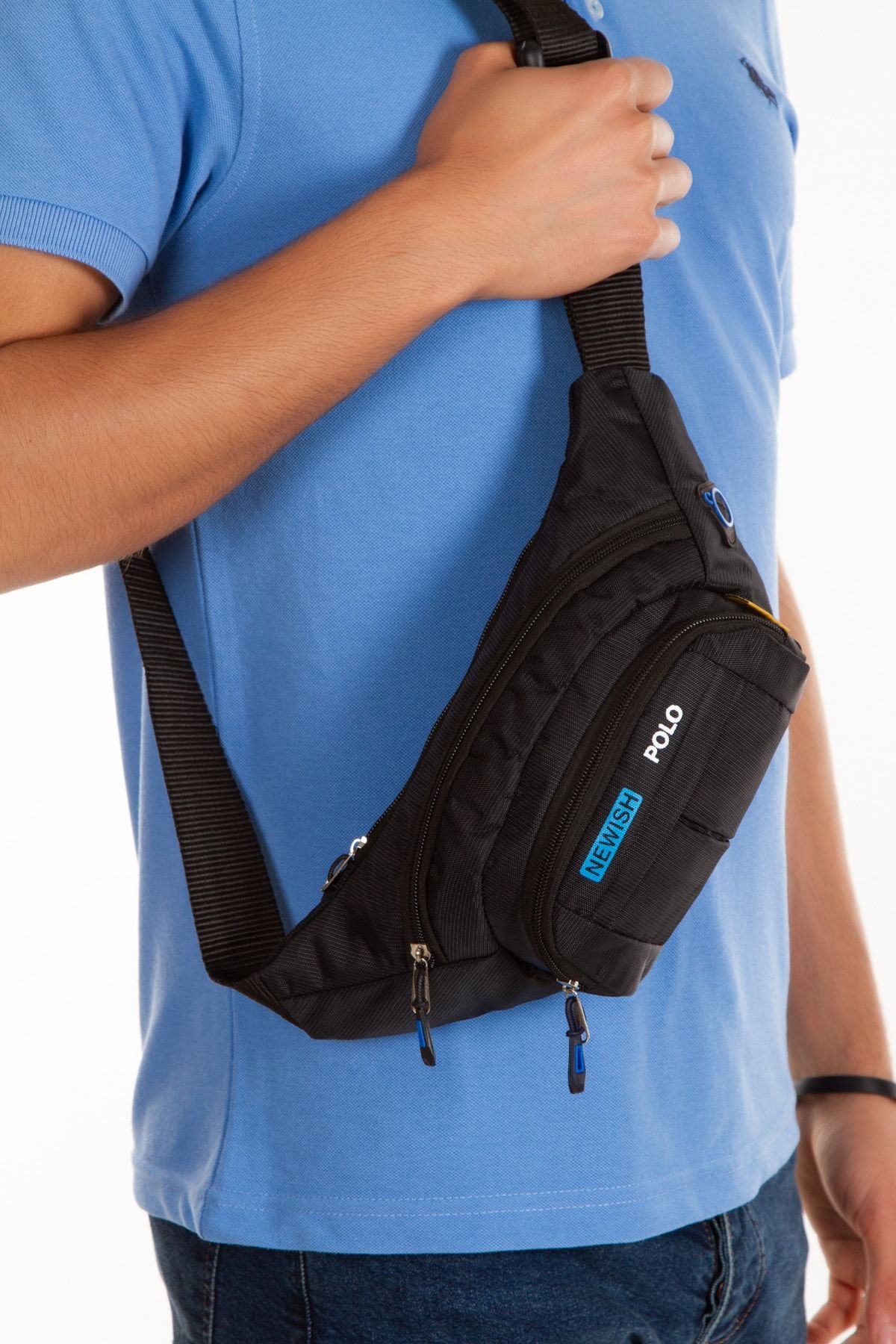 Su Geçirmez Kulaklık Usb Çıkışlı Unisex Siyah Çapraz Askılı Bel Omuz Ve Spor Çanta