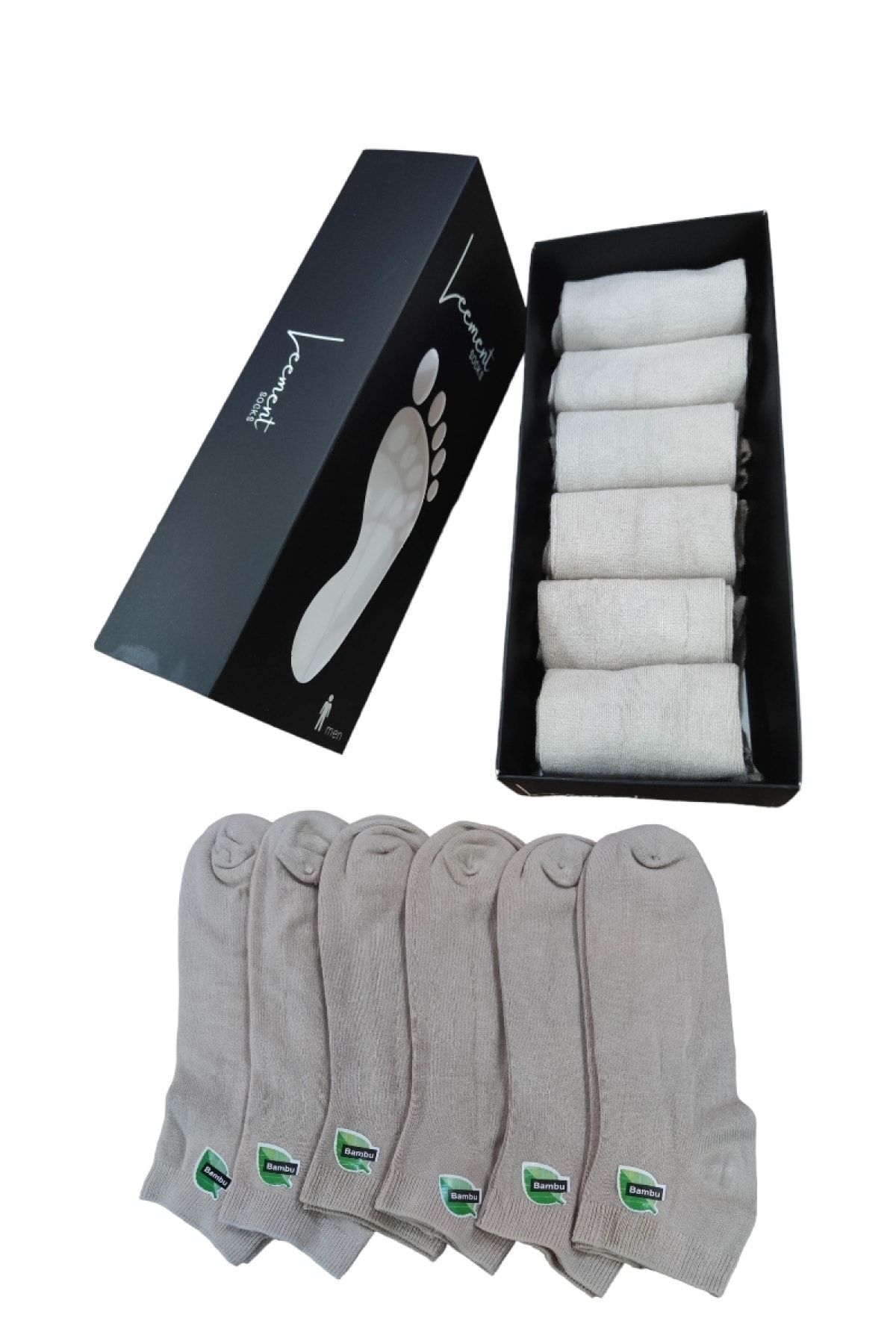 Leement socks Bărbați Bamboo 6 Perechi Cizme Scurte Fără Cusături Cu Vârf Plat, Șosete Elastice Confortabile Masculin - 40–45