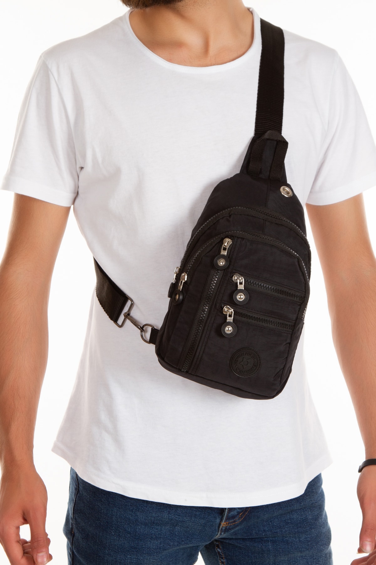 Newish Polo  Unisex Su Geçirmez Kulaklık Usb Çıkışlı Çapraz Askılı Çanta Bel Omuz Ve Göğüs Çanta Günlük Bodybag - Görsel 3