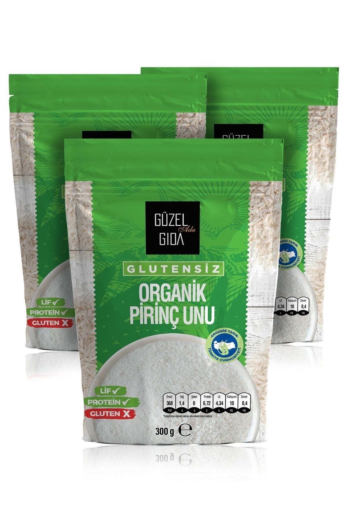 Güzel Ada Gıda Glutensiz Organik Pirinç Unu 300 Gr X 3