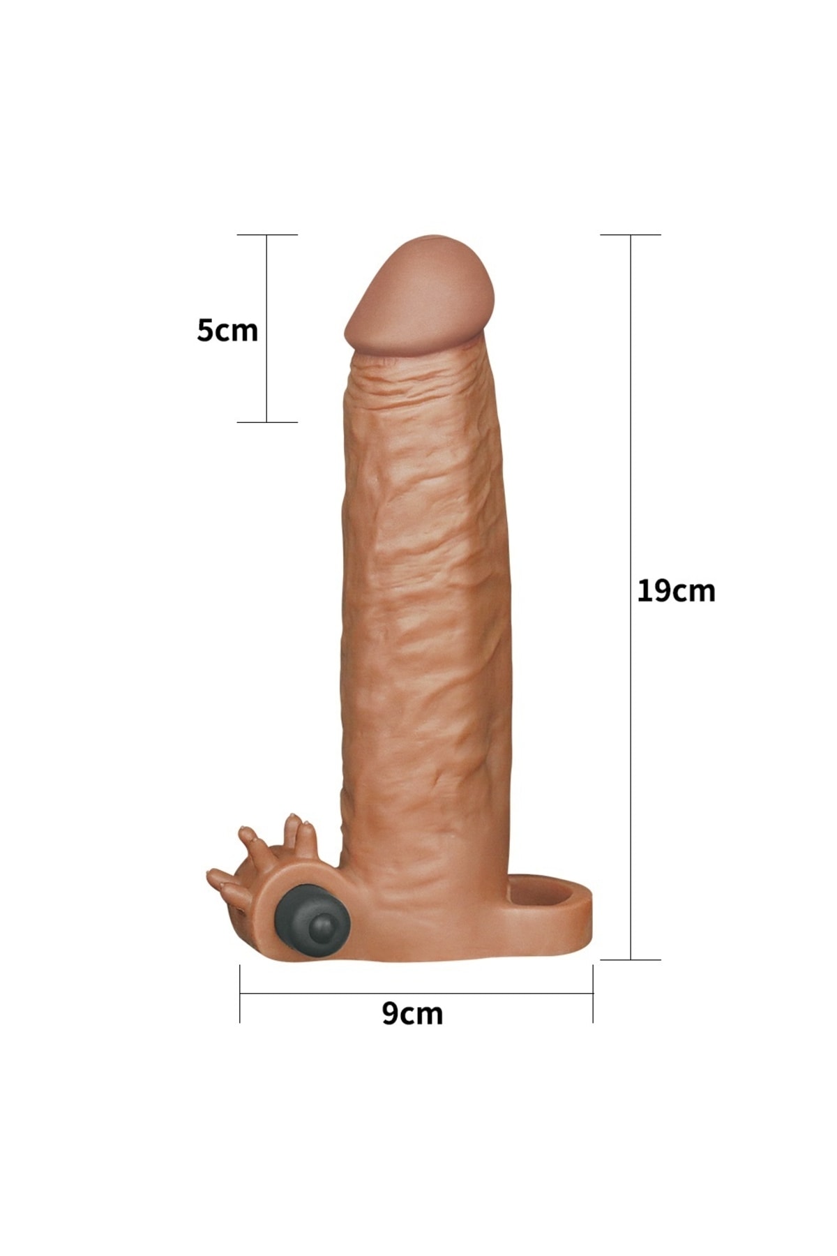 Realistik Titreşimli Melez Penis Kılıfı 19 Cm 4