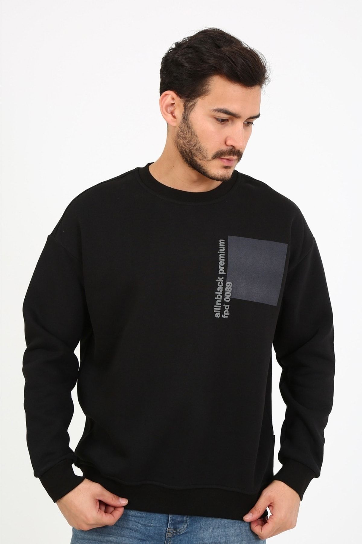 Five Pocket Men s Crew Neck Sweatshirt Black