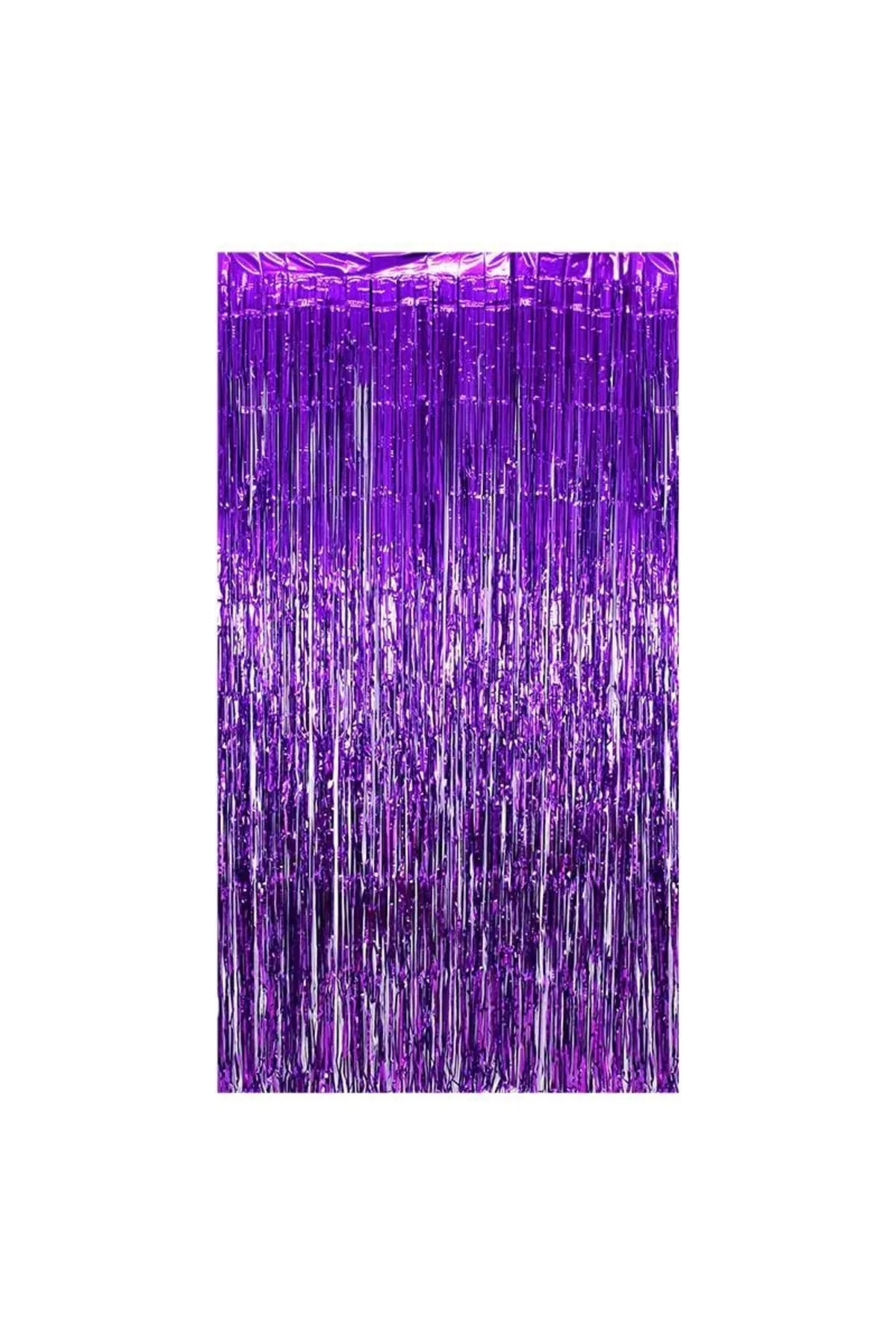 FOKUL Metalize Arka Fon Mor Kapı Duvar Perdesi 90x200 Cm Metalik Duvar Püskülü Püsküllü Arka Fon