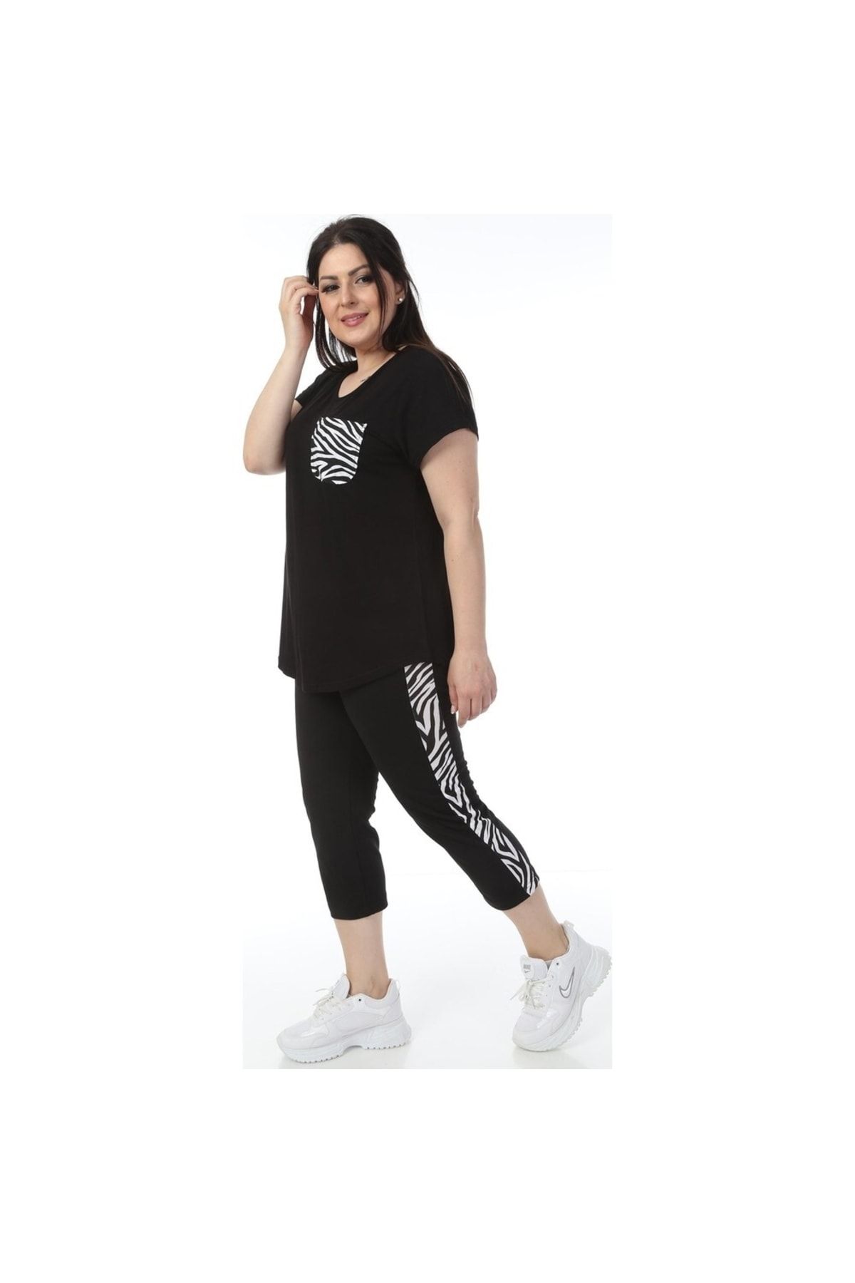 garajmood-Black Zebra Stripe Large Size Top and Bottom Set 2