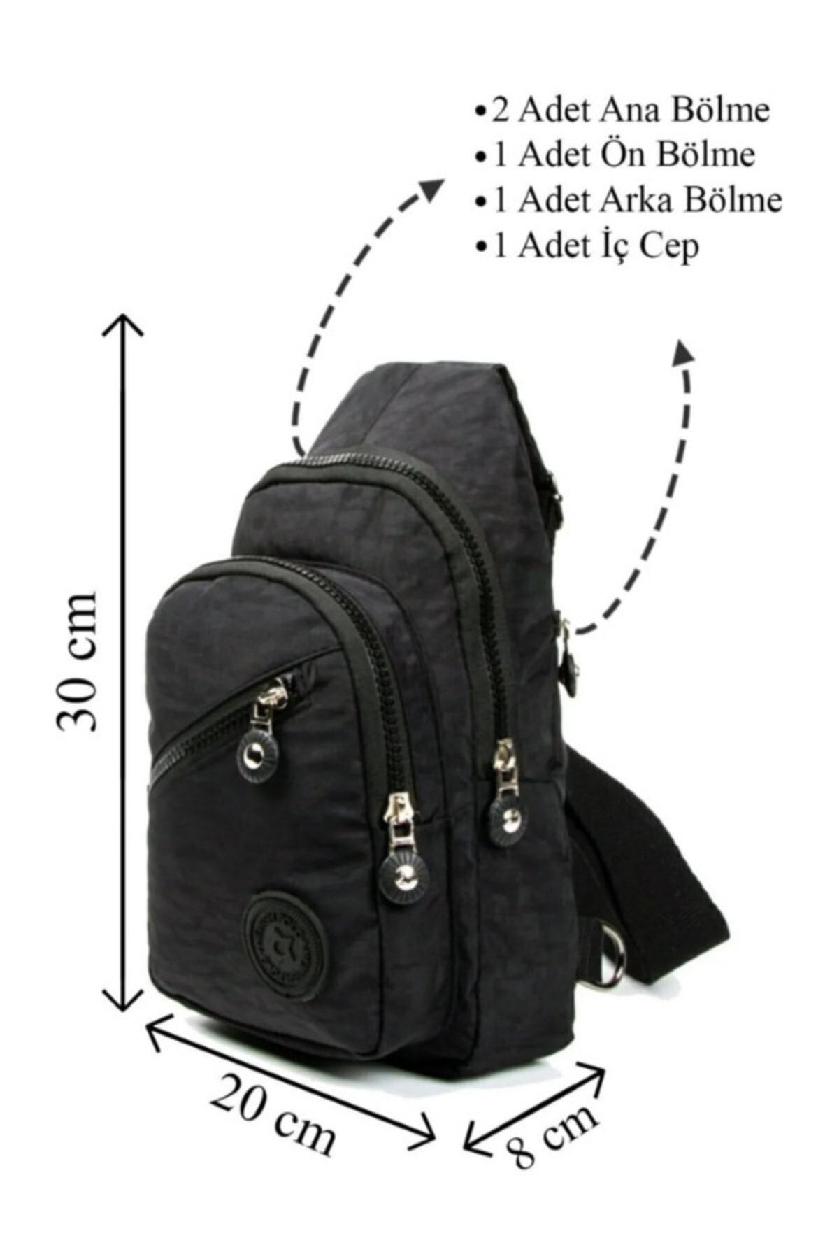 Unisex Siyah Su Geçirmez Bel Omuz Ve Spor Çanta Günlük Bodybag Çift Yön