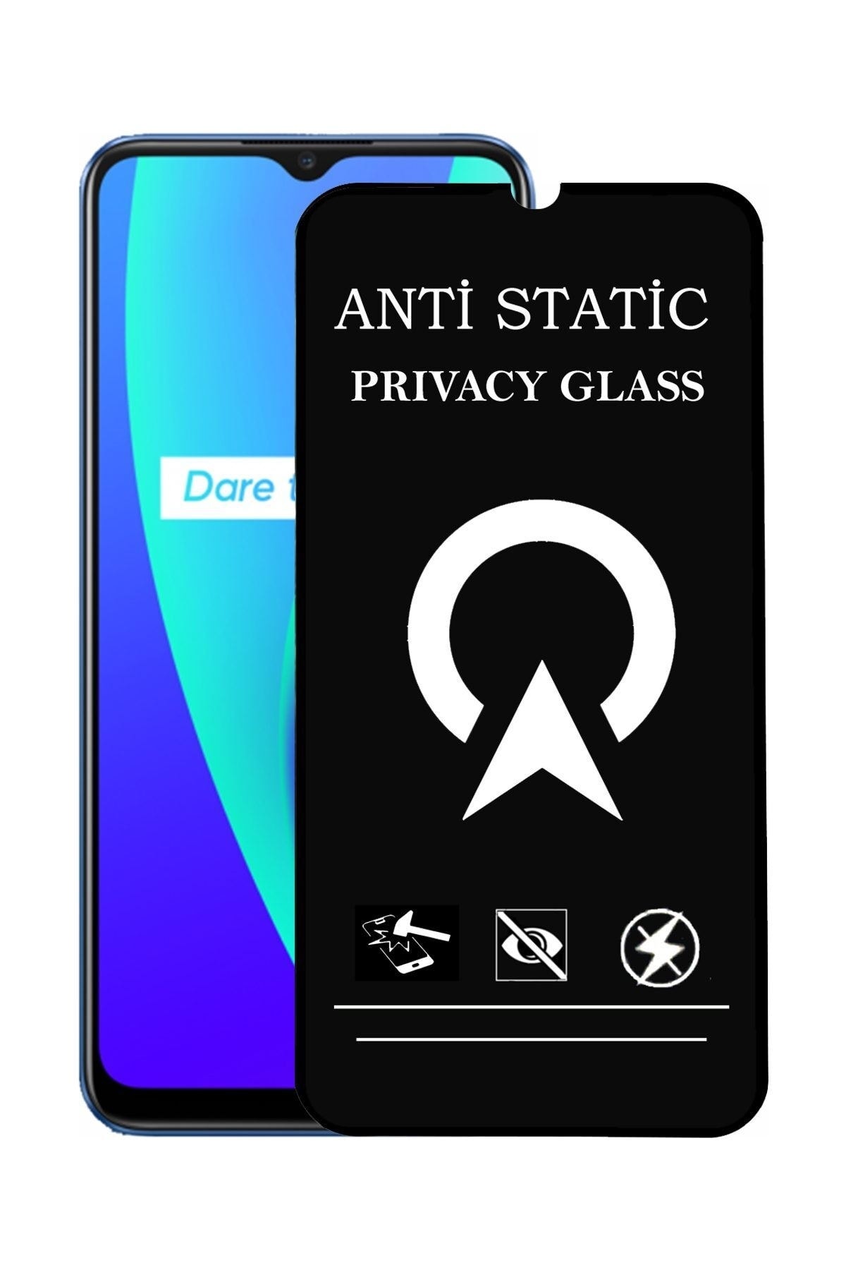 Realme C15 Tam Kaplayan Anti Statik Görünmez Safir Ekran Koruyucu Hayalet Cam