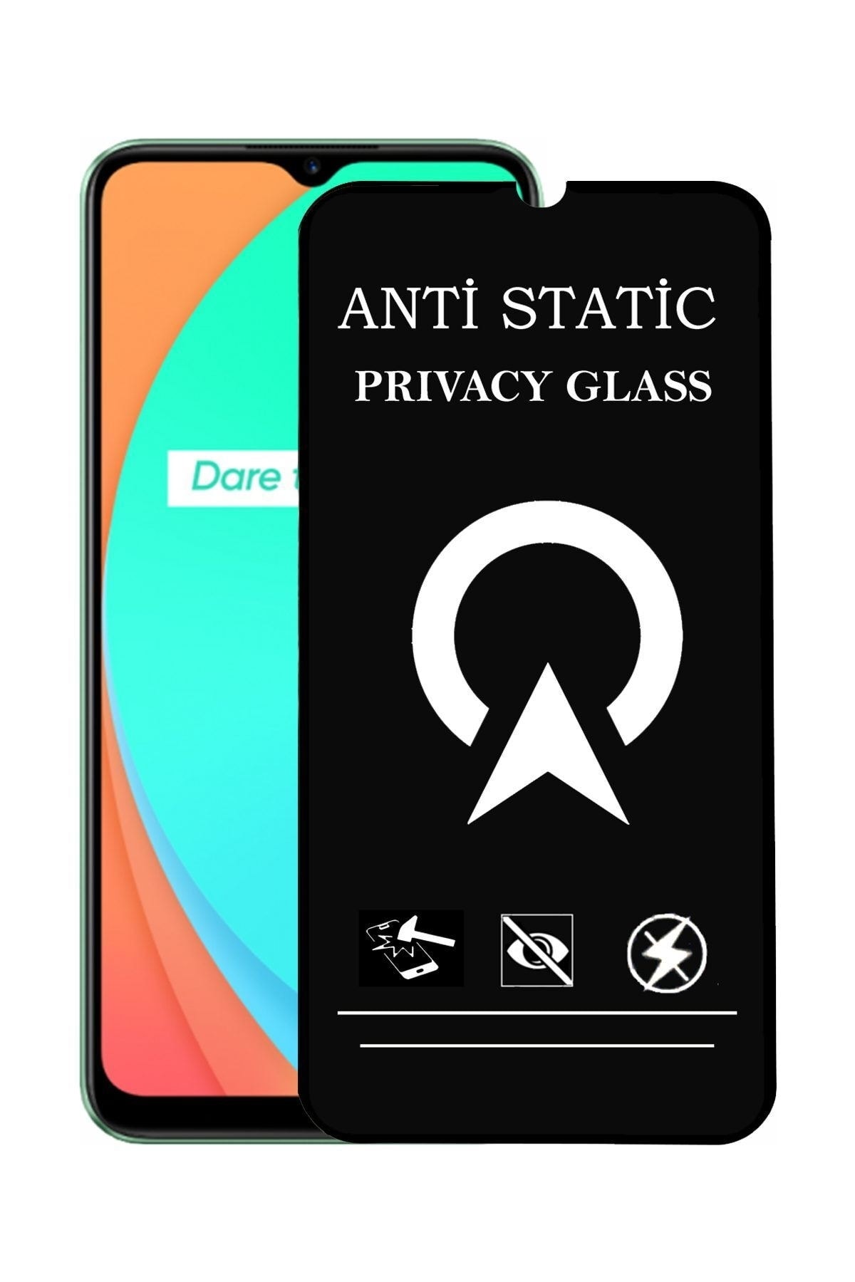 Realme C11 Tam Kaplayan Anti Statik Görünmez Safir Ekran Koruyucu Hayalet Cam
