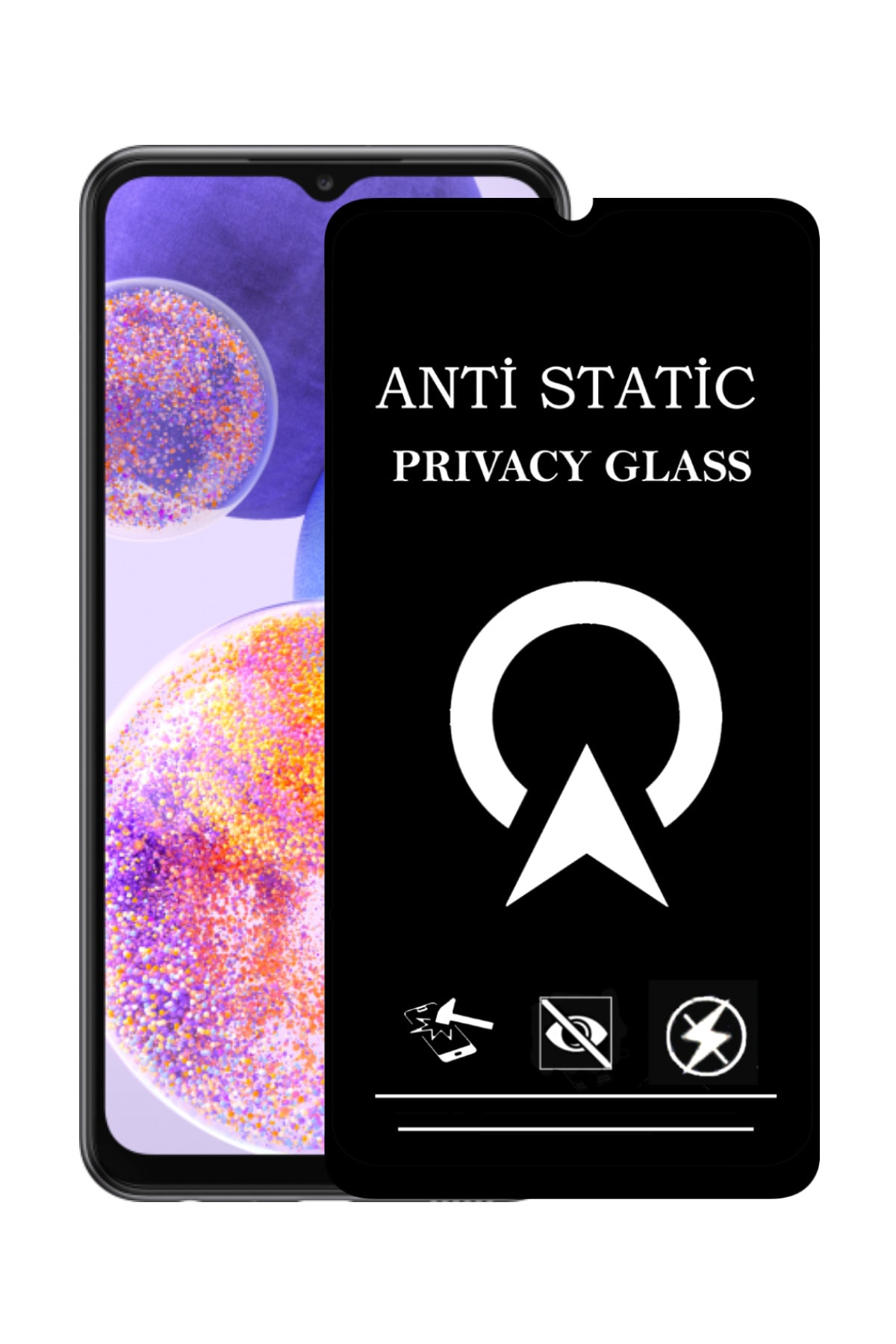 Samsung Galaxy A23 Tam Kaplayan Anti Statik Görünmez Safir Ekran Koruyucu Hayalet Cam